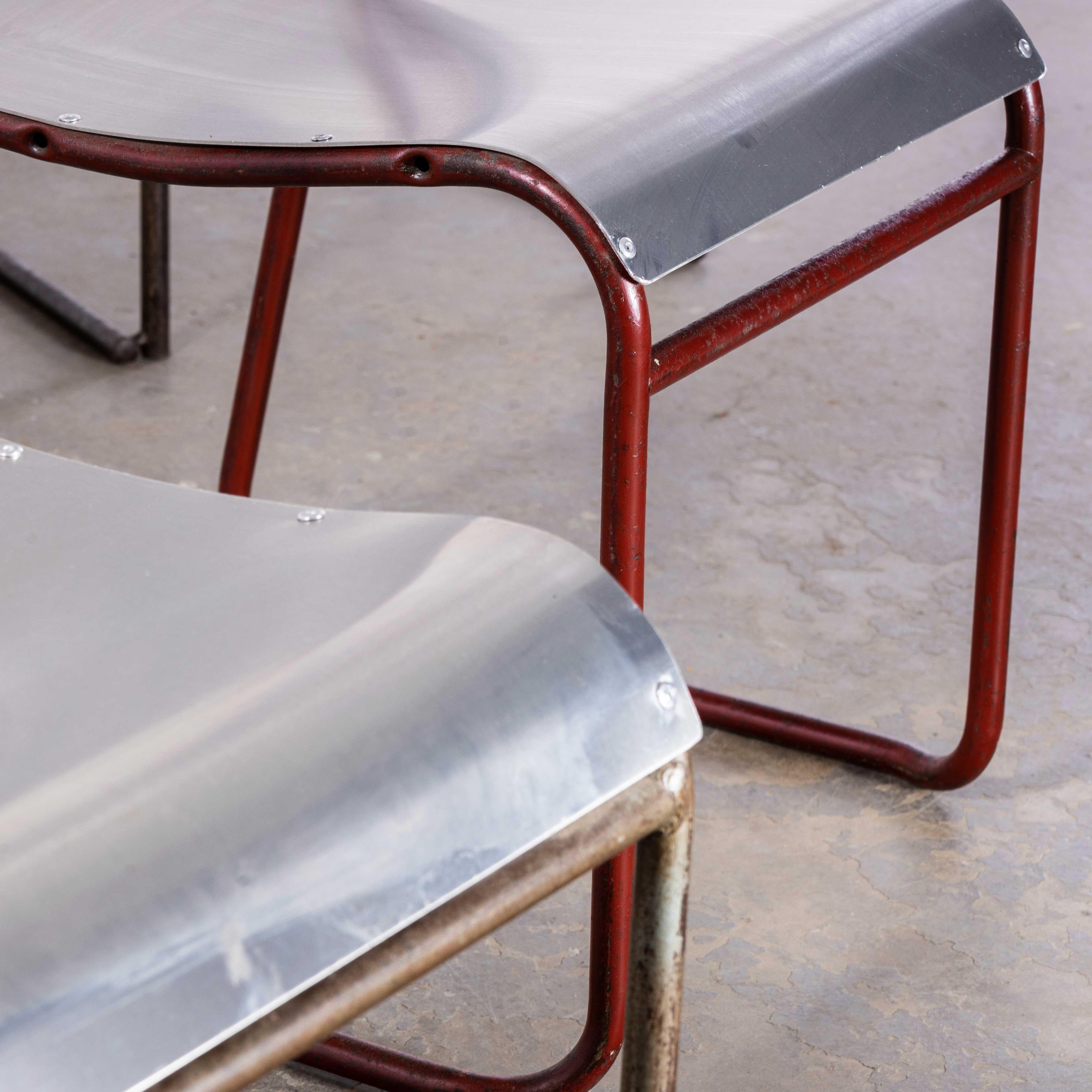 1950's Pel - Cox Tubular Metal Outdoor Dining Chairs With Seats - Set Of Six For Sale 1