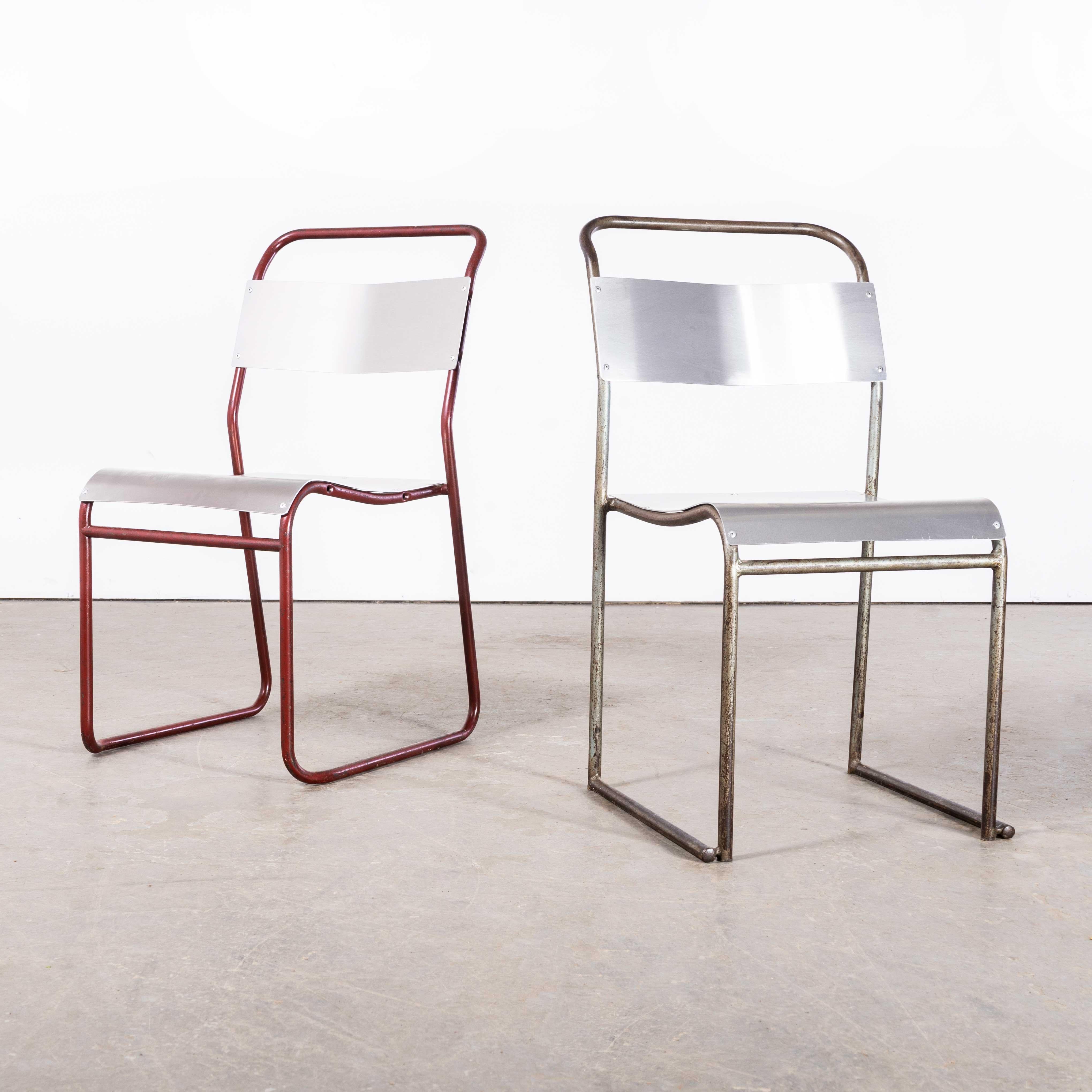1950's Pel - Cox Tubular Metal Outdoor Dining Chairs With Seats - Set Of Six 2