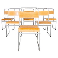 1950's Pel Tubular Grey Metal Dining Chairs