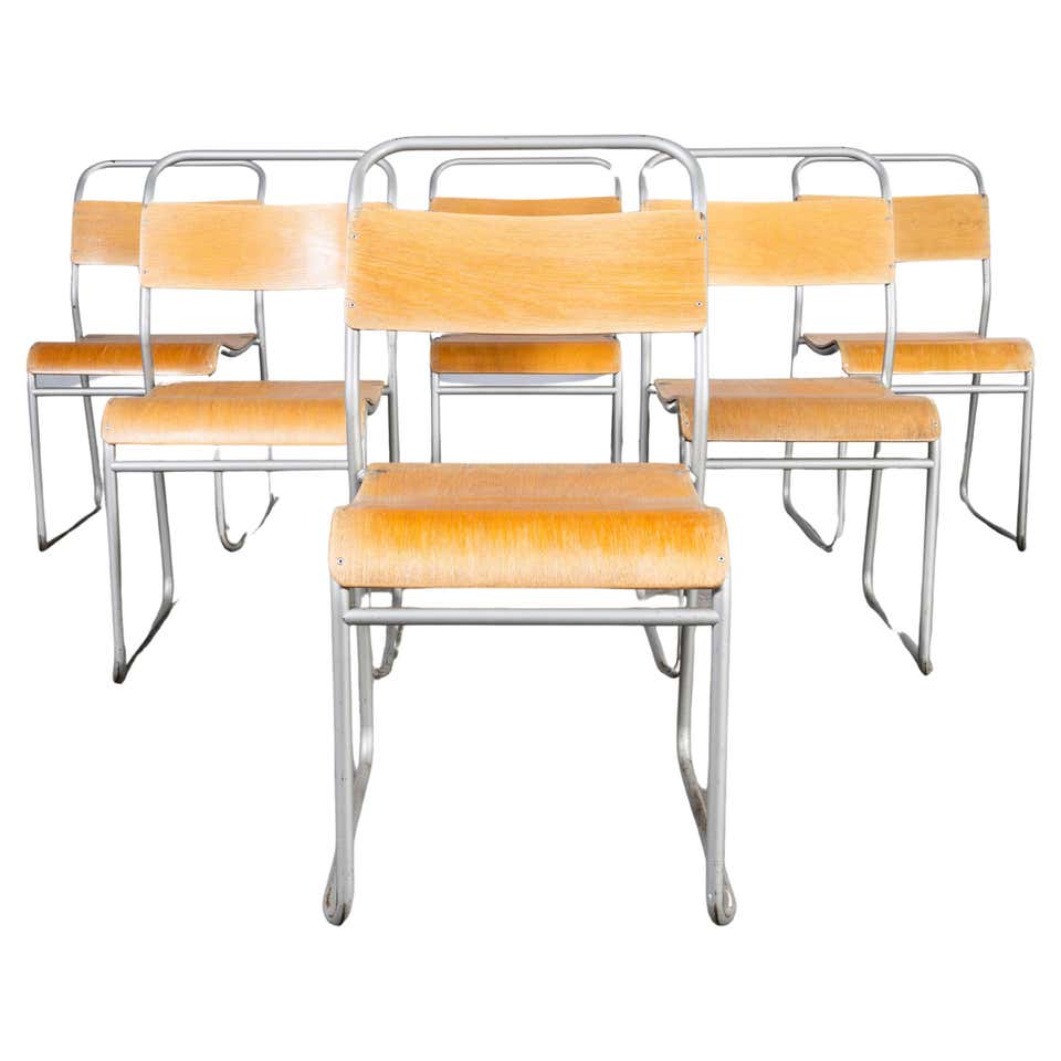 1950's Lamstak Beech Stacking Dining Chairs - Large Volume Available ...