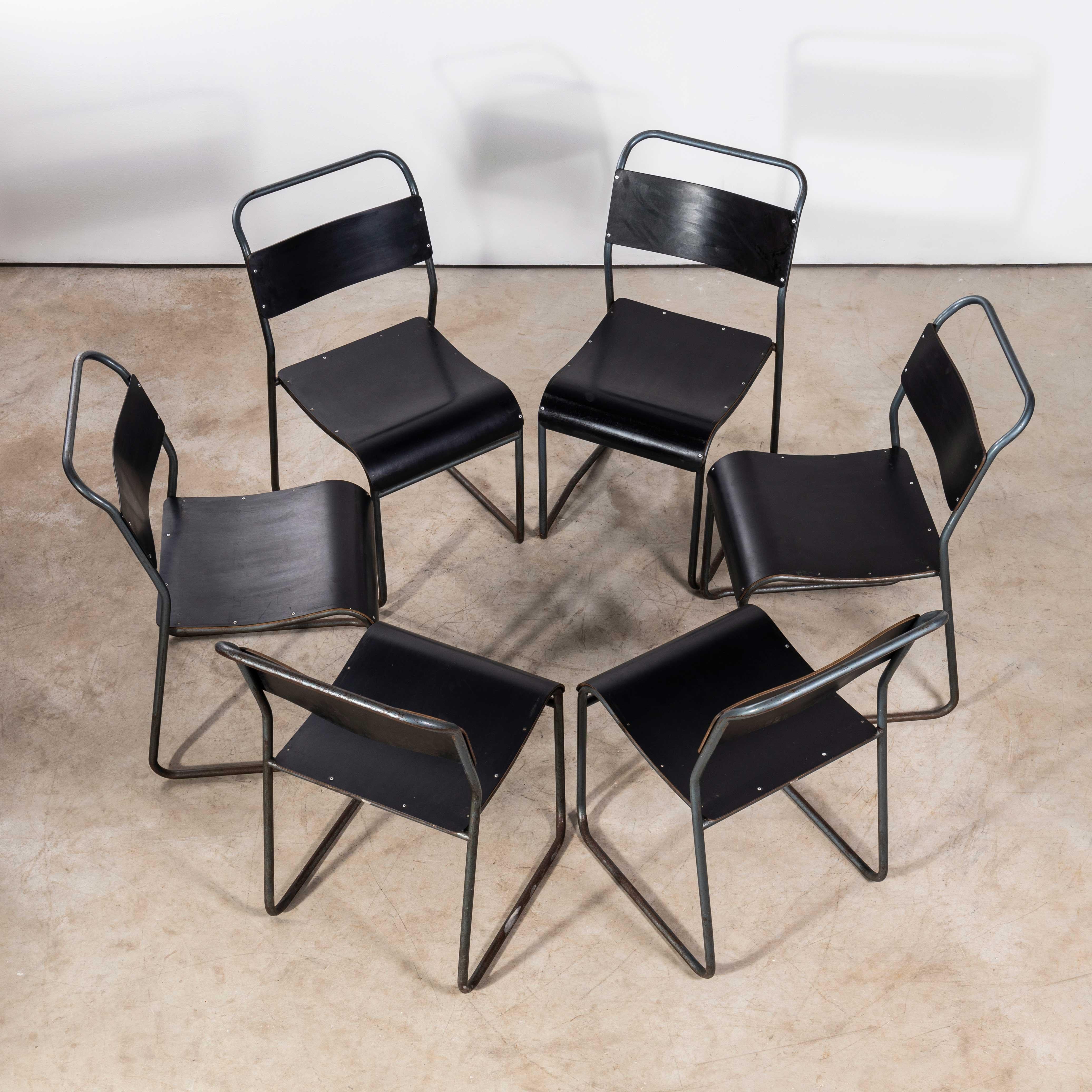 1950's PEL  Tubular Metal Dining Steel Blue Chairs - Good Quantity Available In Good Condition In Hook, Hampshire