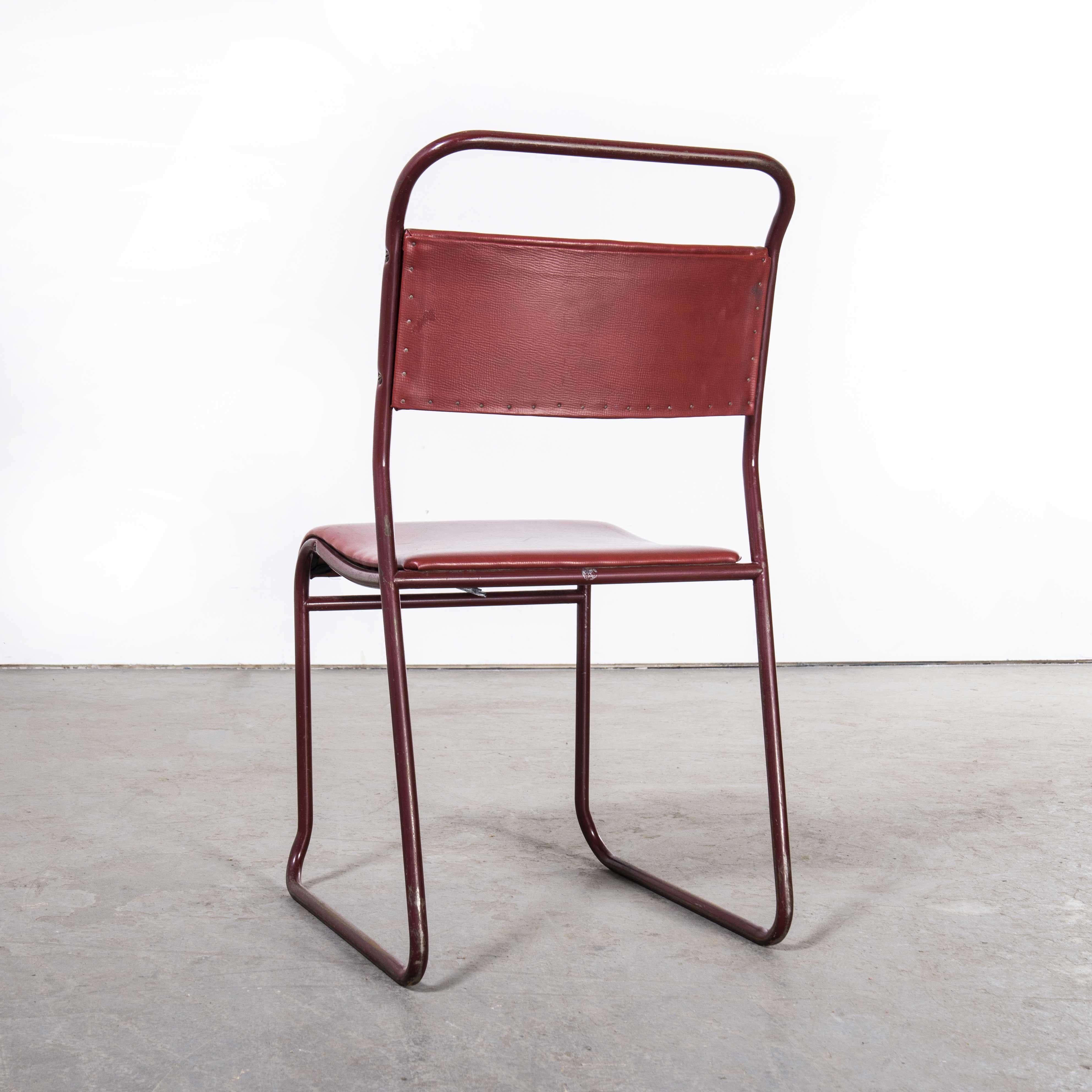 Mid-20th Century 1950s Pel Tubular Metal Upholstered Dining Chairs, Set of Four
