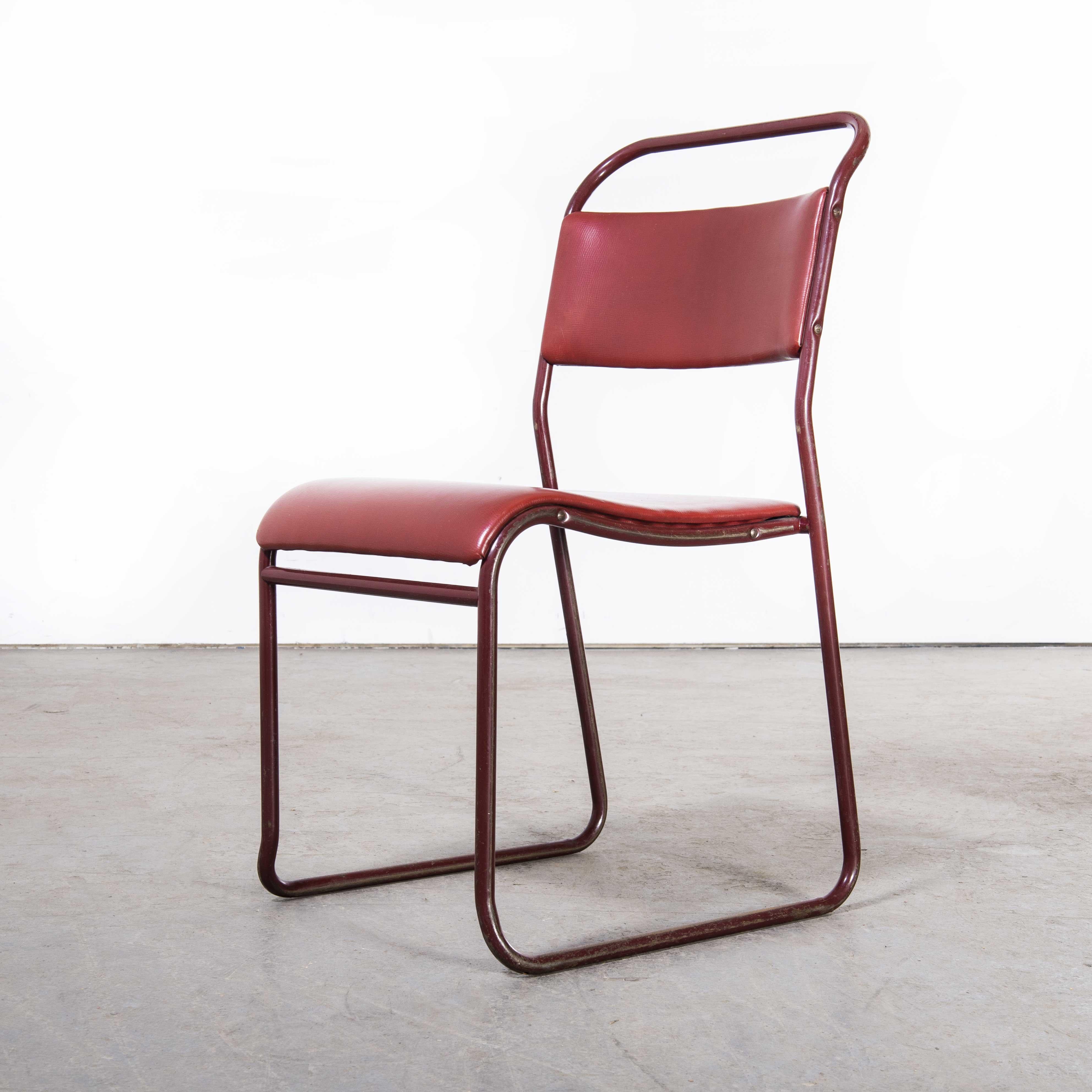 1950s Pel Tubular Metal Upholstered Dining Chairs, Set of Four 1