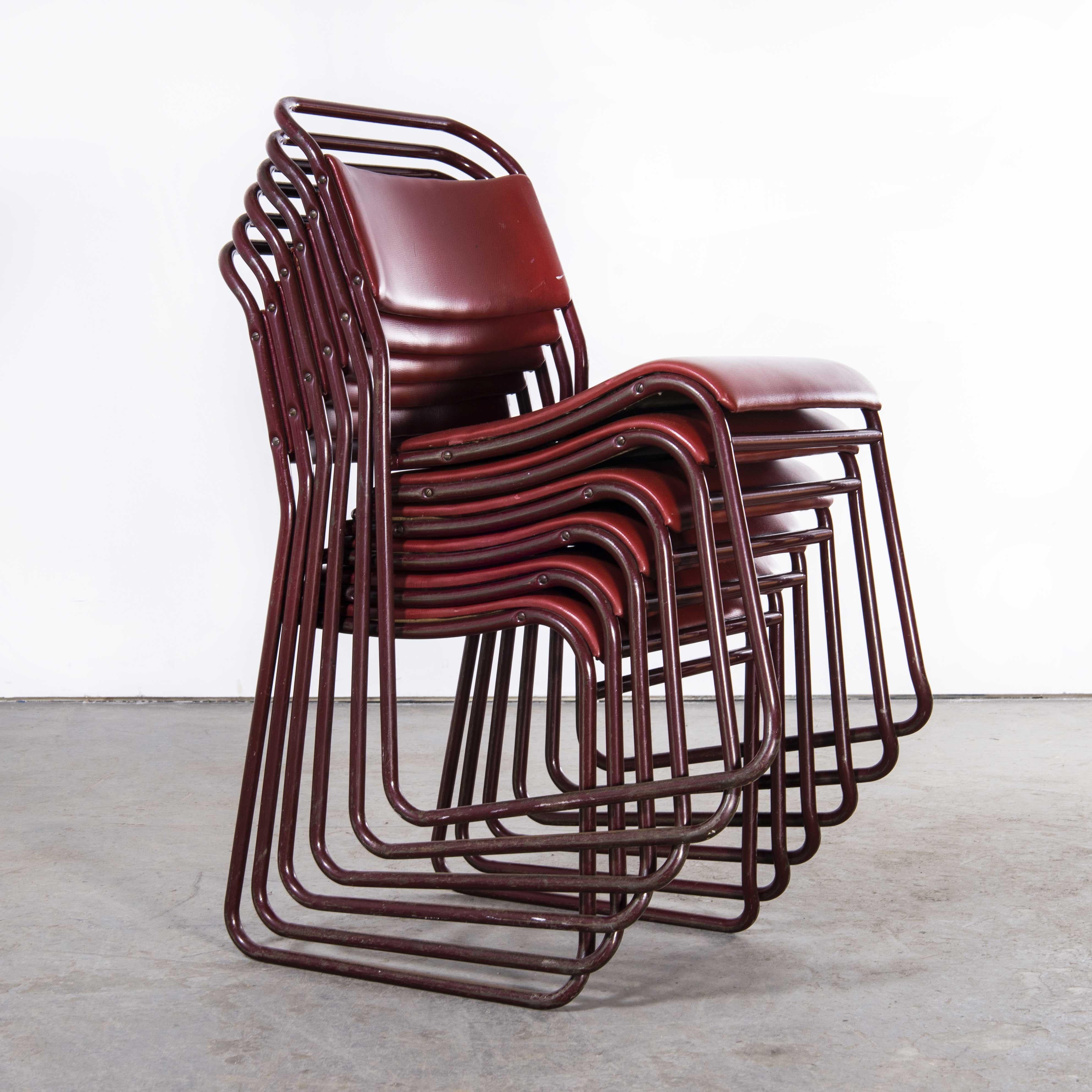 1950s Pel Tubular Metal Upholstered Dining Chairs, Set of Six 2