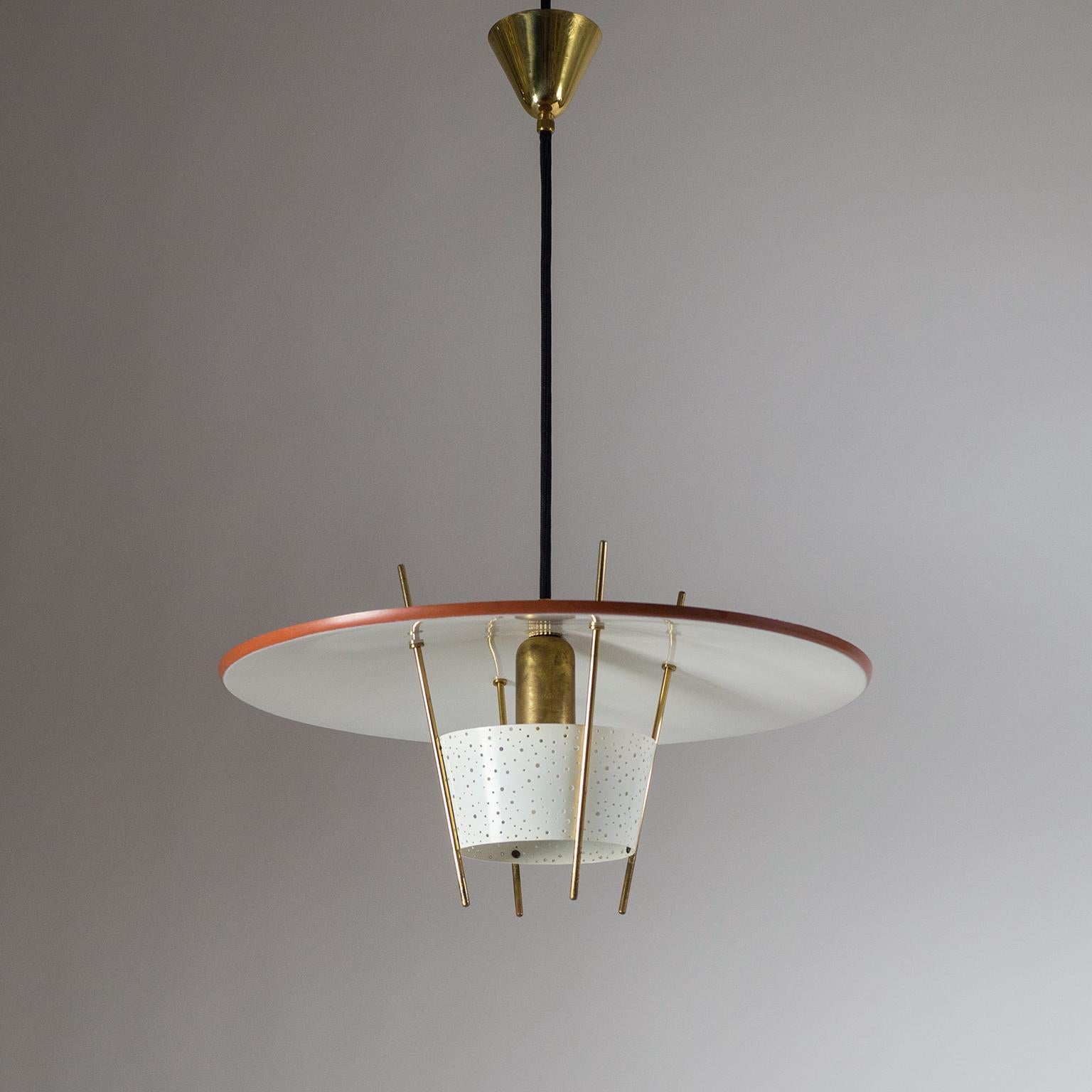 1950s Pendant by Ernest Igl, Pierced Metal and Brass 4