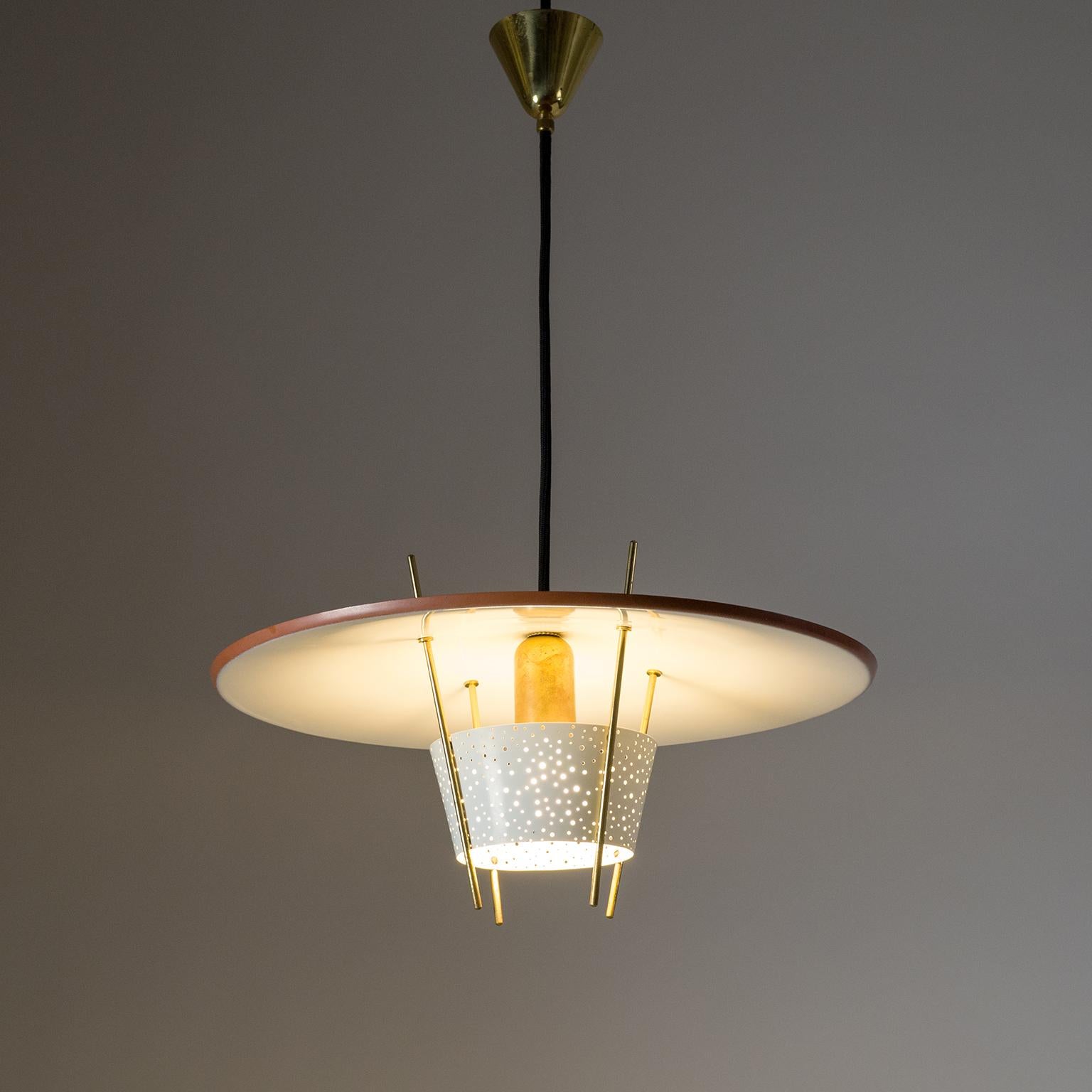 1950s Pendant by Ernest Igl, Pierced Metal and Brass 5