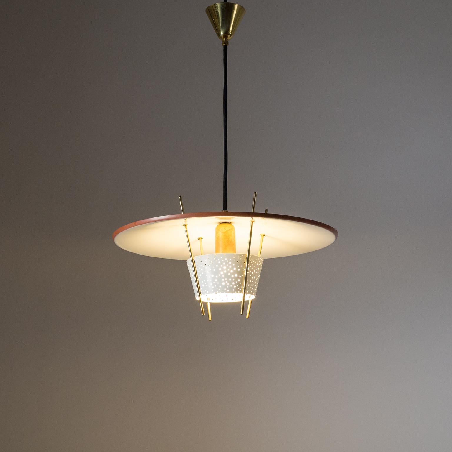 1950s Pendant by Ernest Igl, Pierced Metal and Brass 6