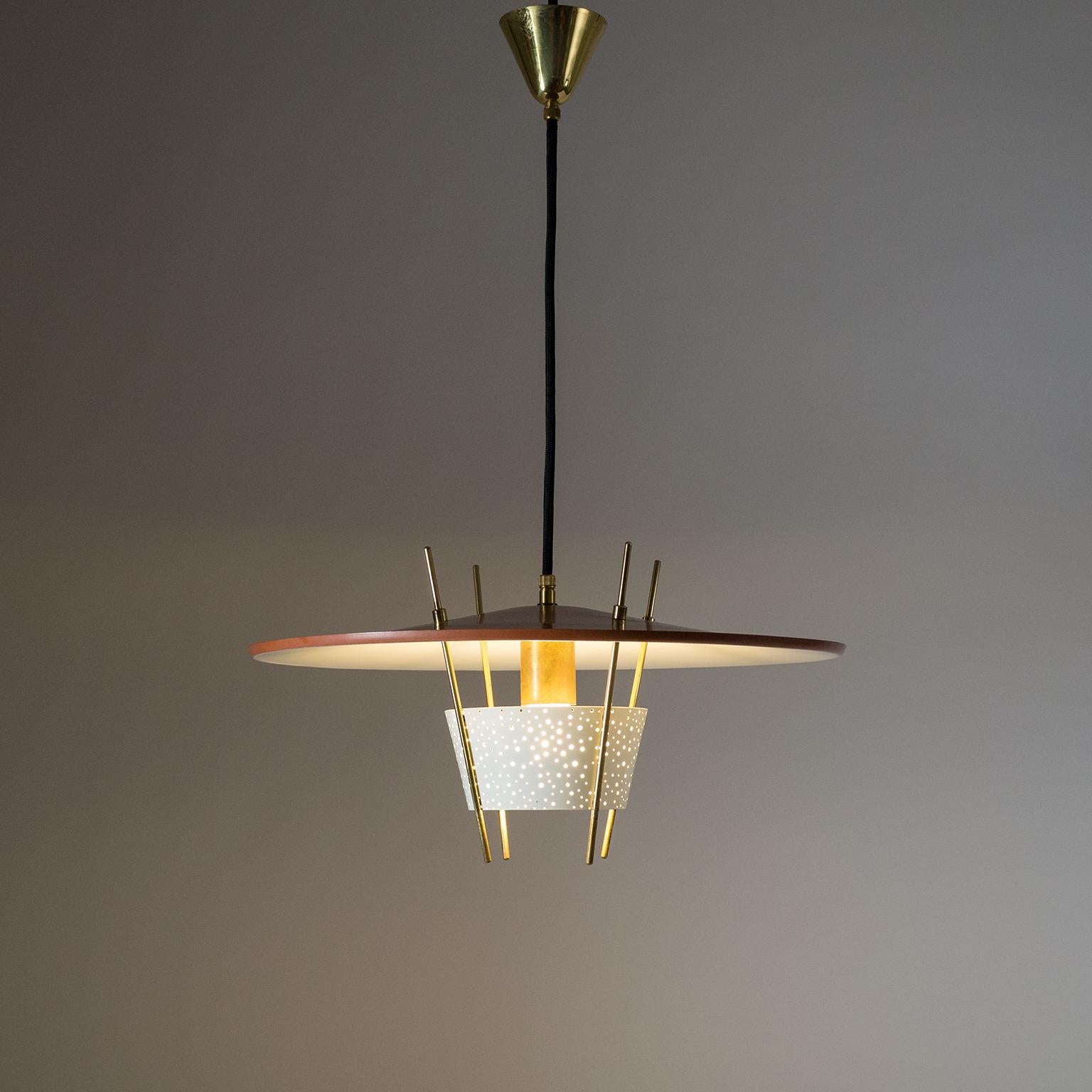 1950s Pendant by Ernest Igl, Pierced Metal and Brass 7