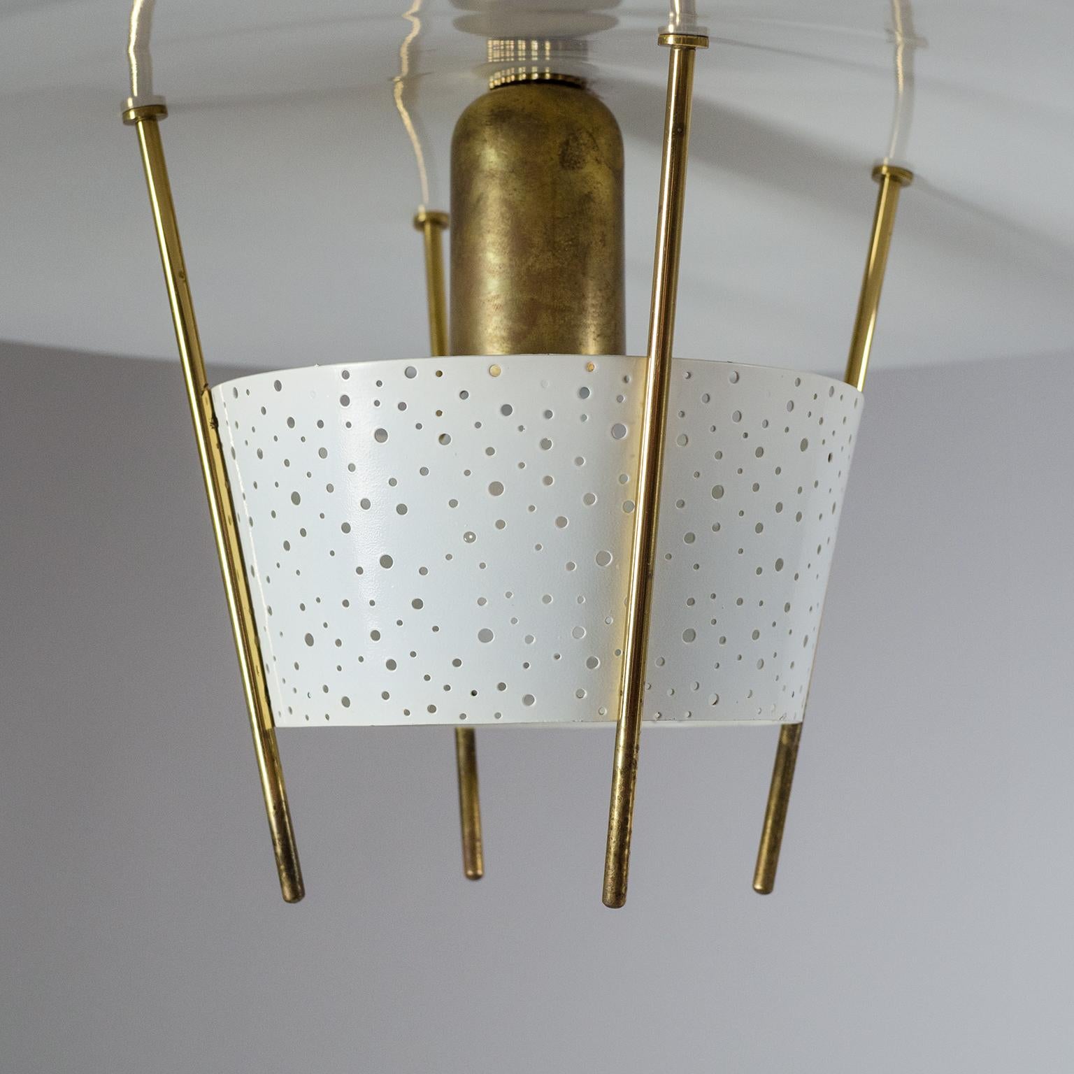 Mid-20th Century 1950s Pendant by Ernest Igl, Pierced Metal and Brass