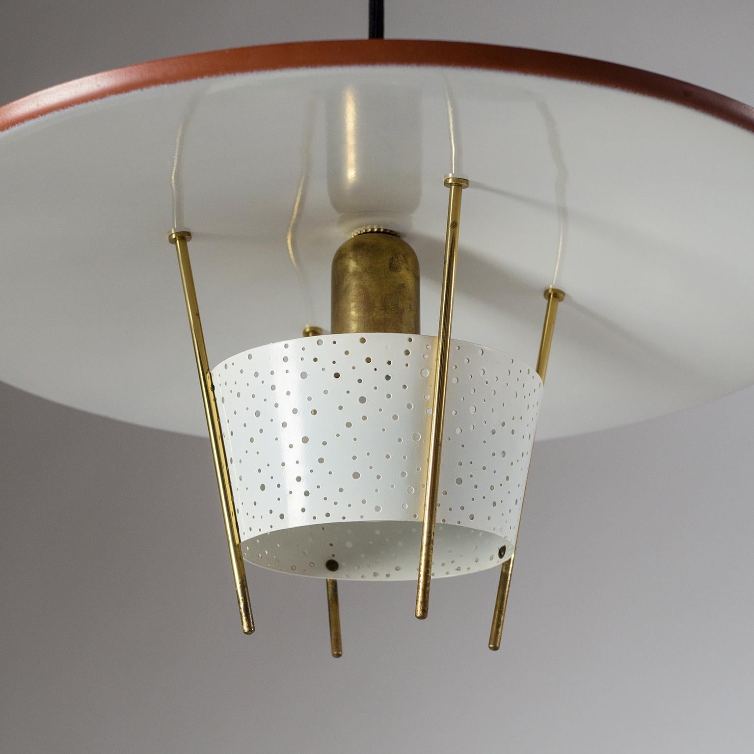1950s Pendant by Ernest Igl, Pierced Metal and Brass 1