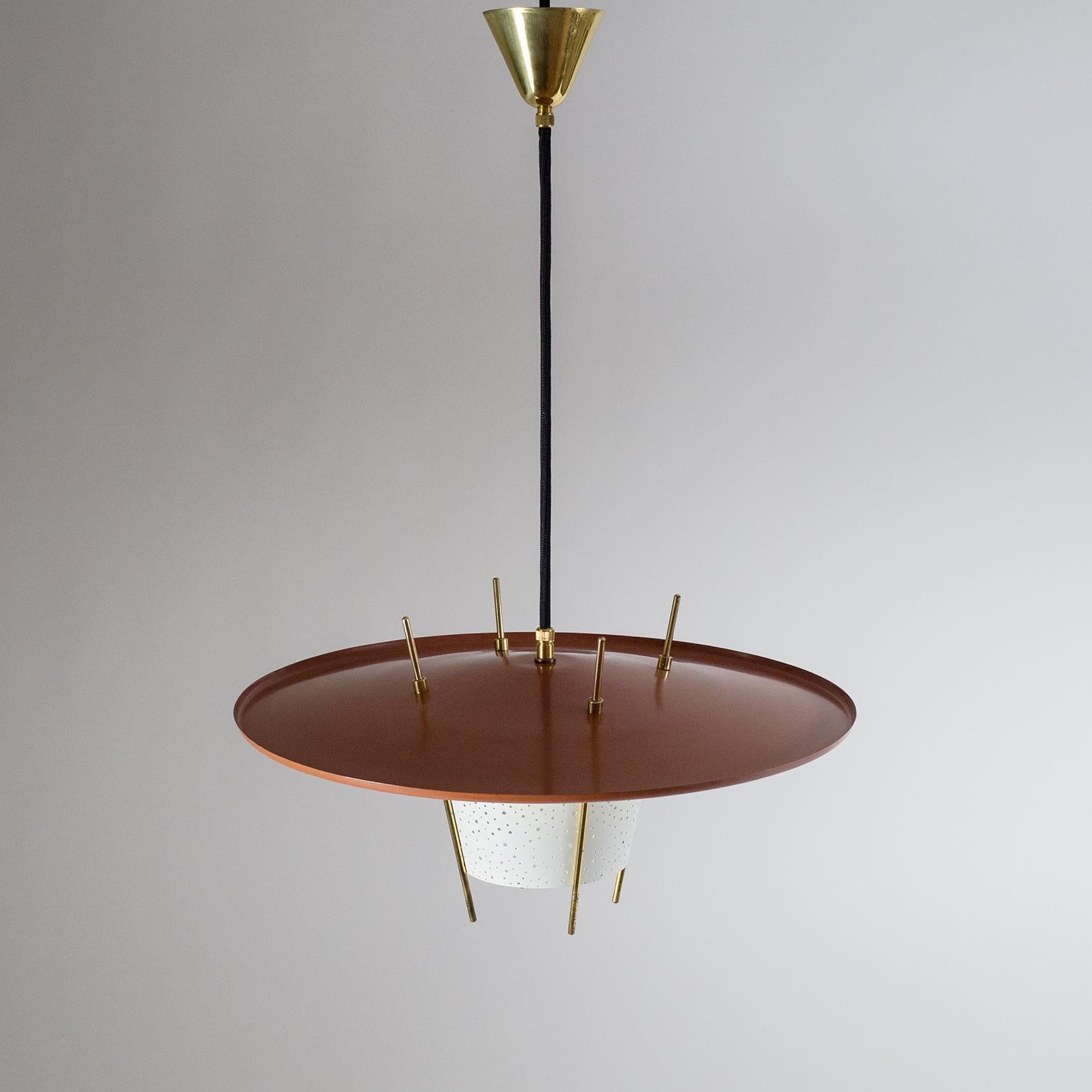 1950s Pendant by Ernest Igl, Pierced Metal and Brass 2