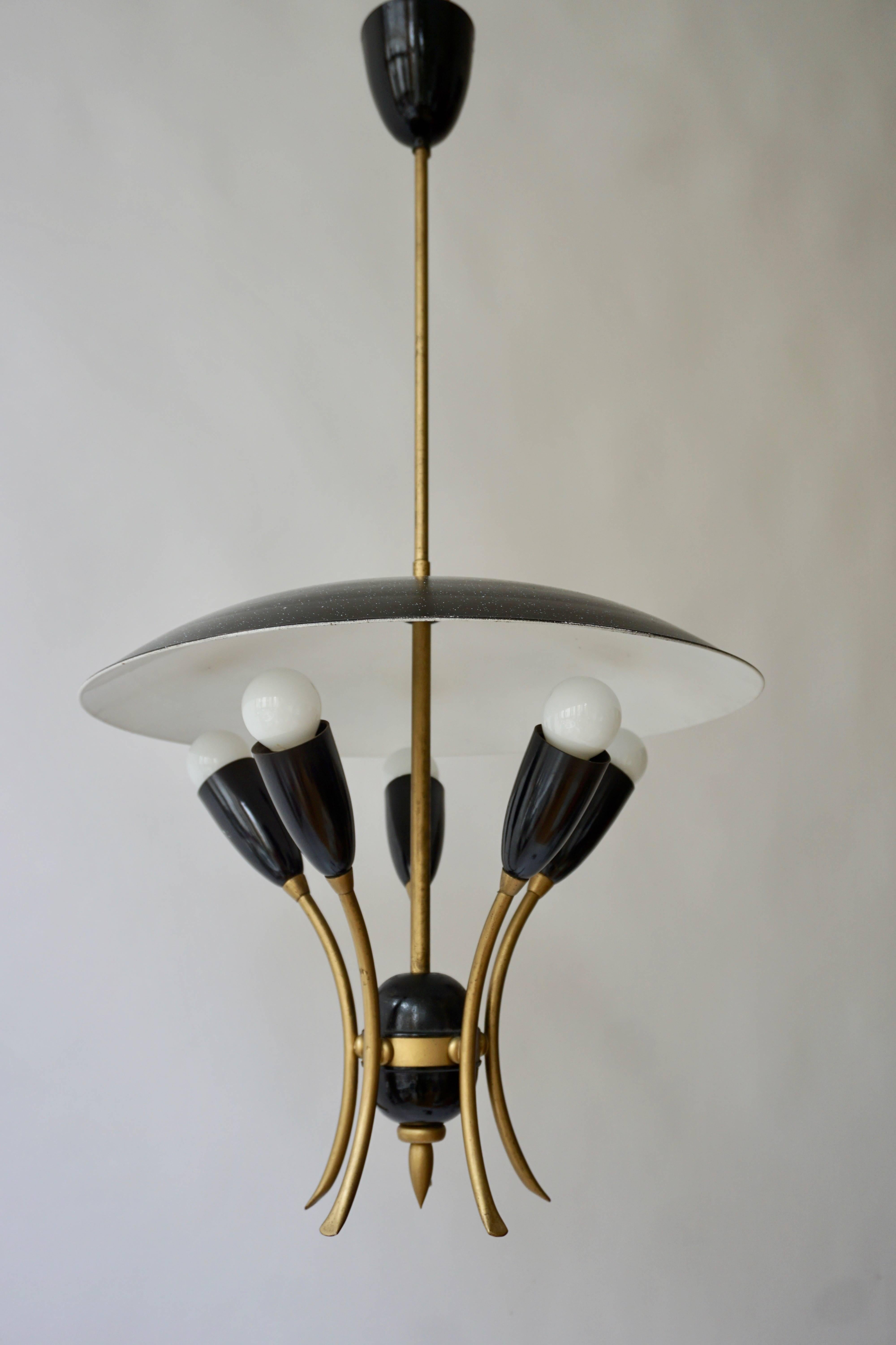 Métal lampe à suspension des années 1950