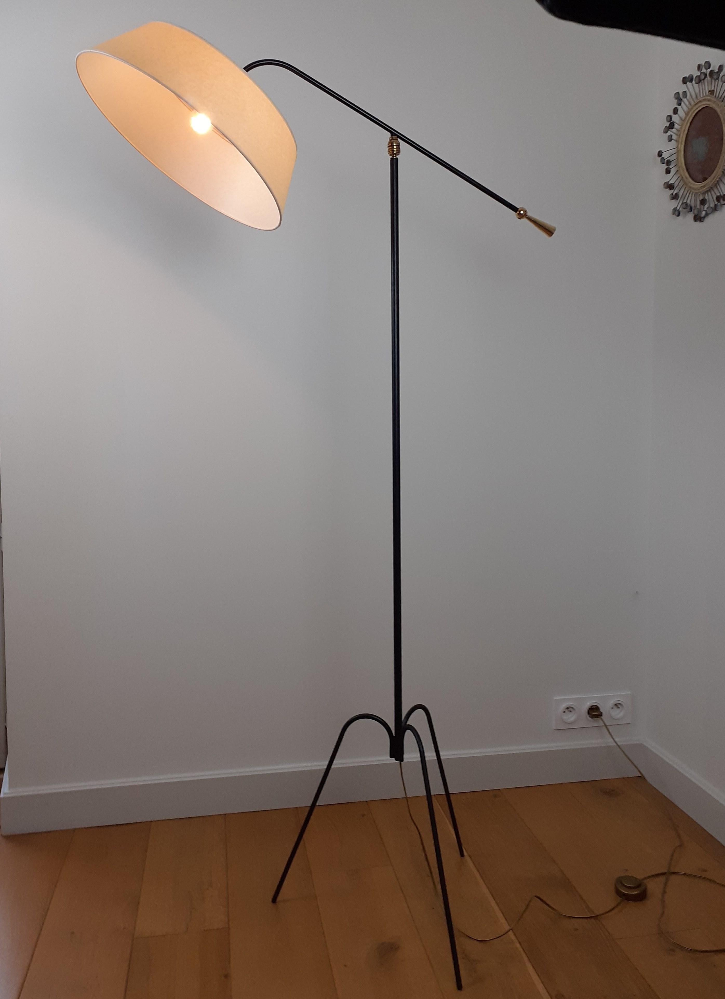 1950s Pendulum Floor Lamp by Maison Lunel 4