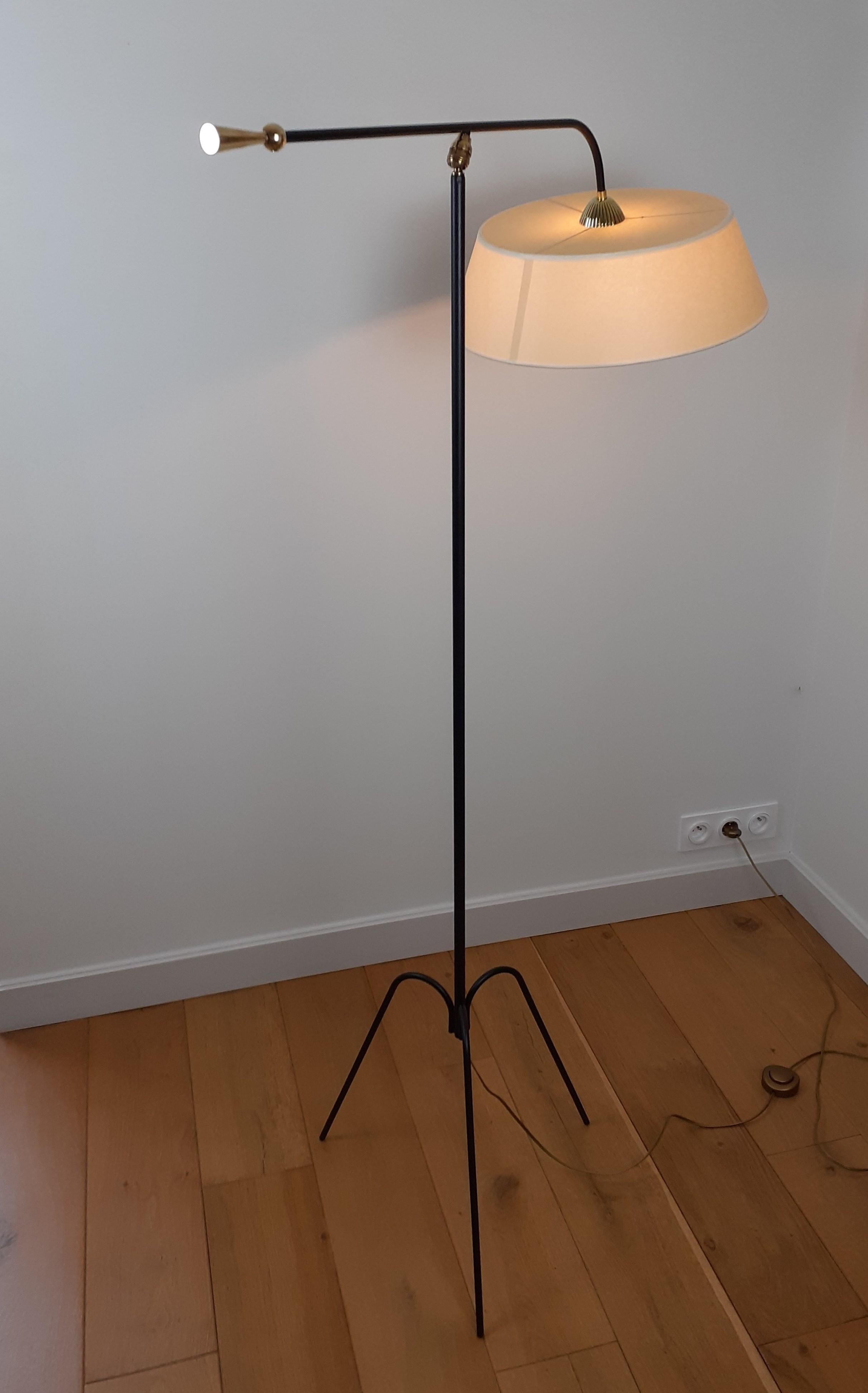 1950s Pendulum Floor Lamp by Maison Lunel 5