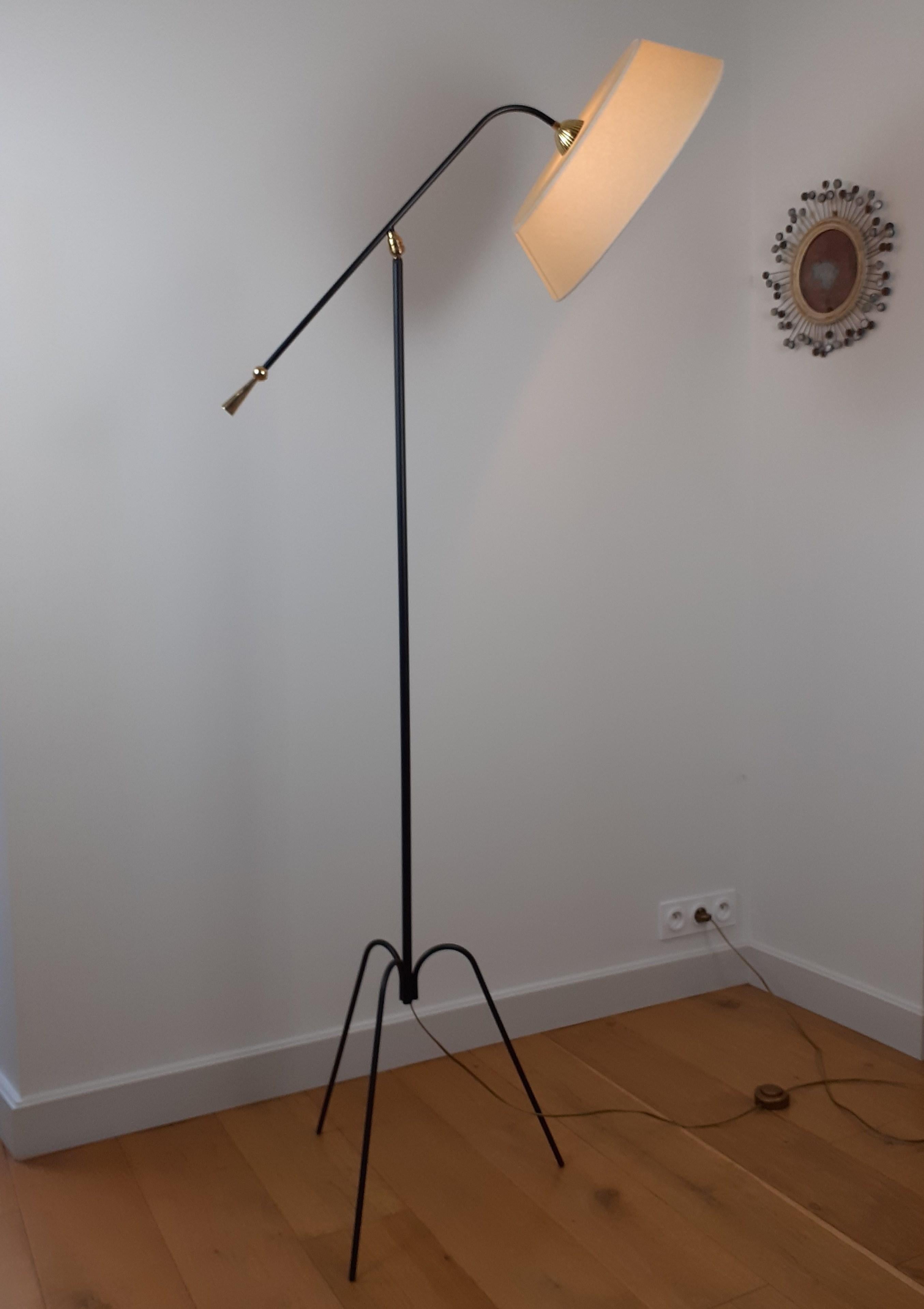 1950s Pendulum Floor Lamp by Maison Lunel 7