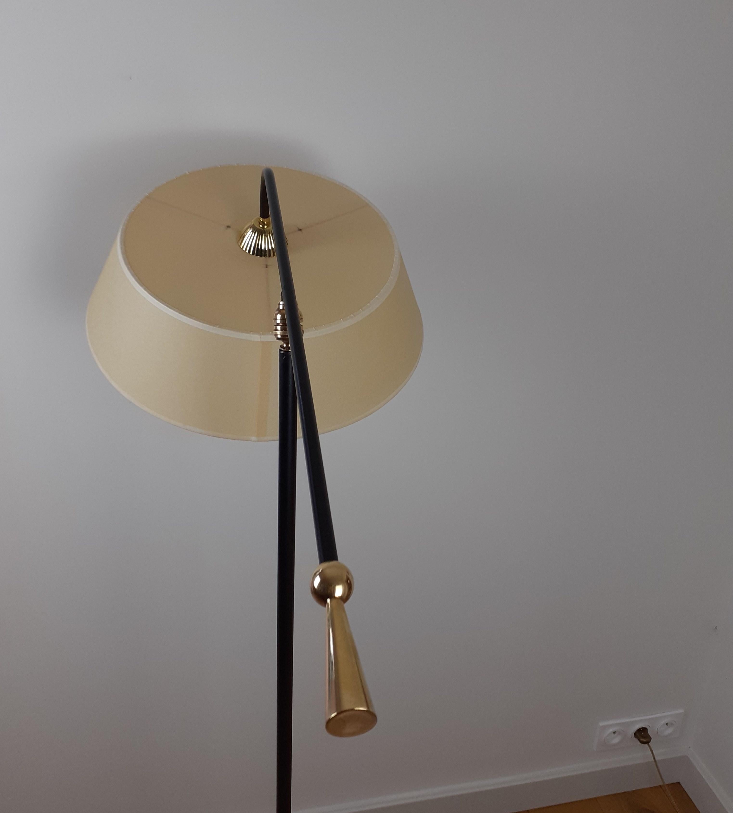 1950s Pendulum Floor Lamp by Maison Lunel 9