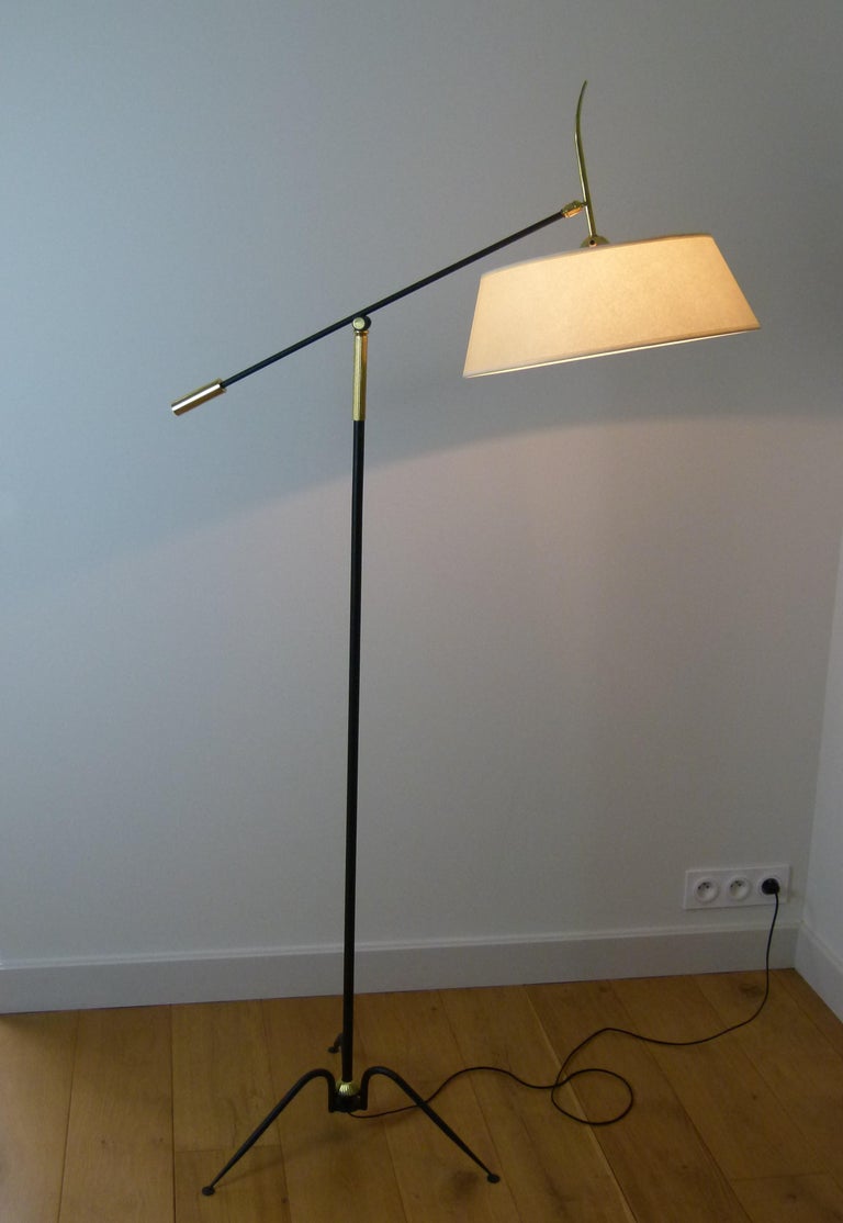 1950s Pendulum Floor Lamp by Maison Lunel at 1stDibs