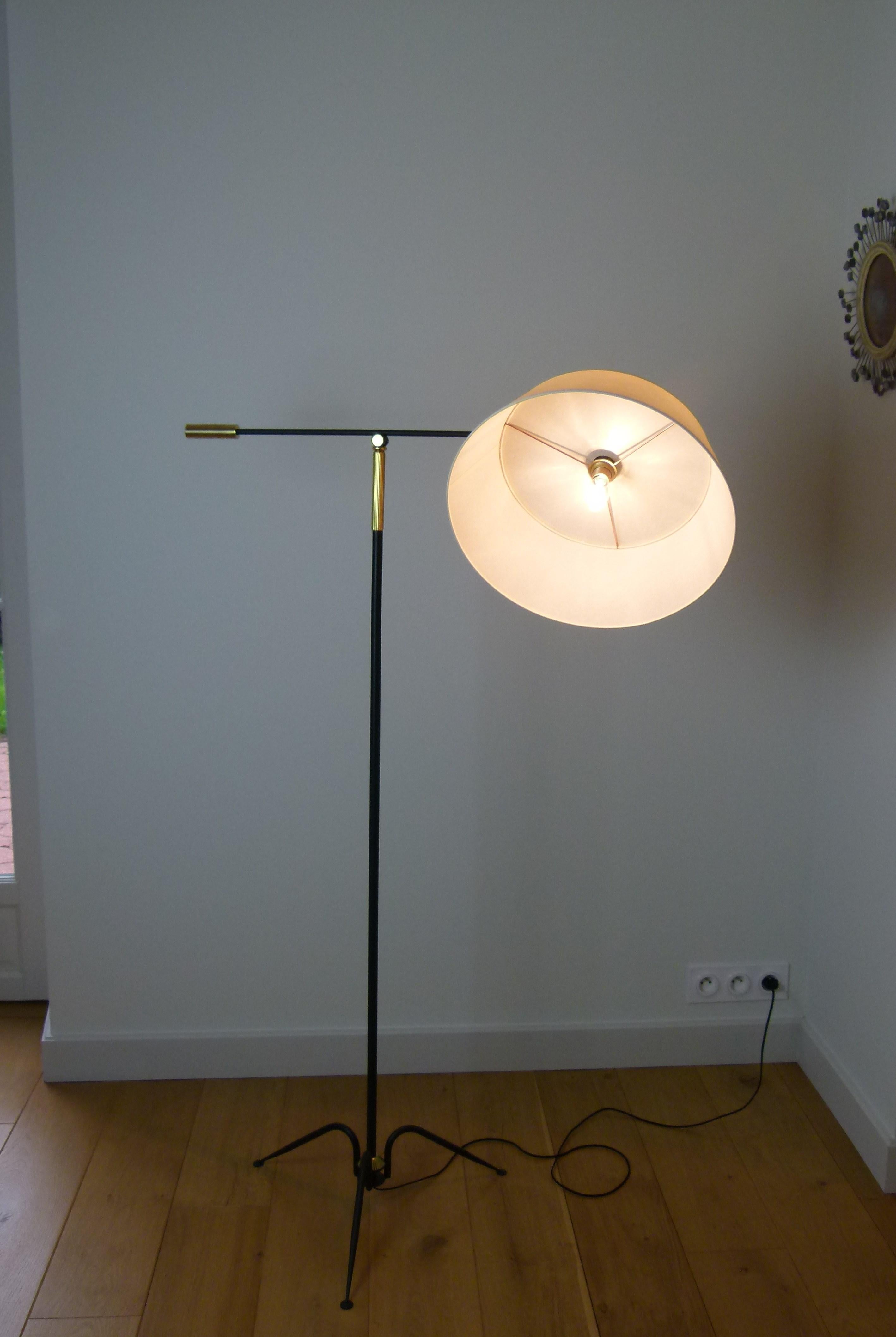 1950s Pendulum Floor Lamp by Maison Lunel In Excellent Condition In Saint-Ouen, FR