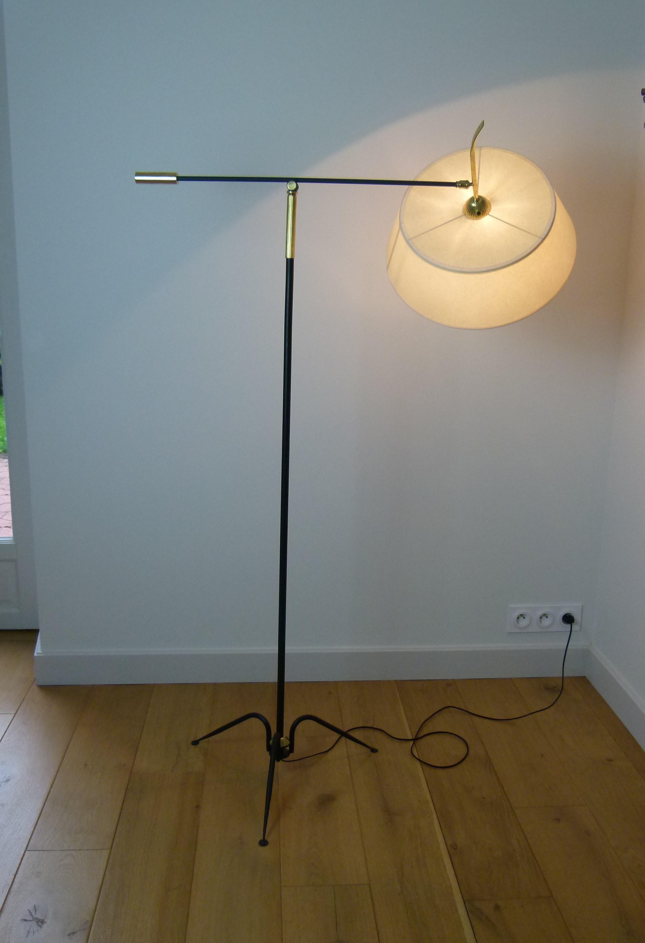 20th Century 1950s Pendulum Floor Lamp by Maison Lunel