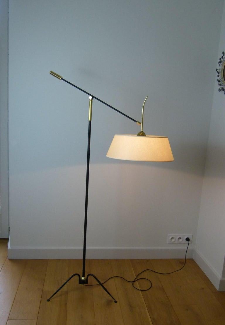1950s Pendulum Floor Lamp by Maison Lunel 1