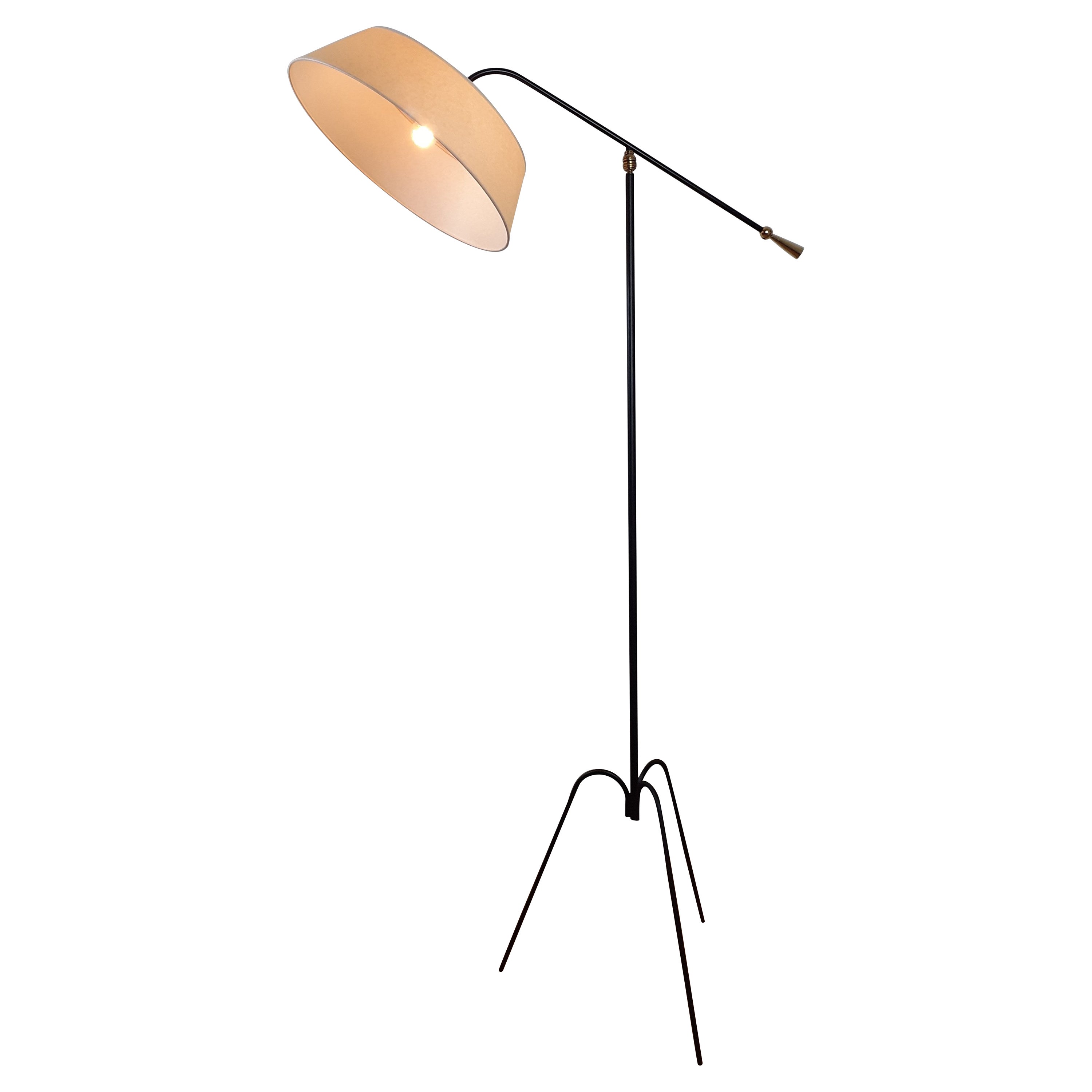 1950s Pendulum Floor Lamp by Maison Lunel