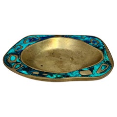 1950s Pepe Mendoza Ashtray Malachite and Brass