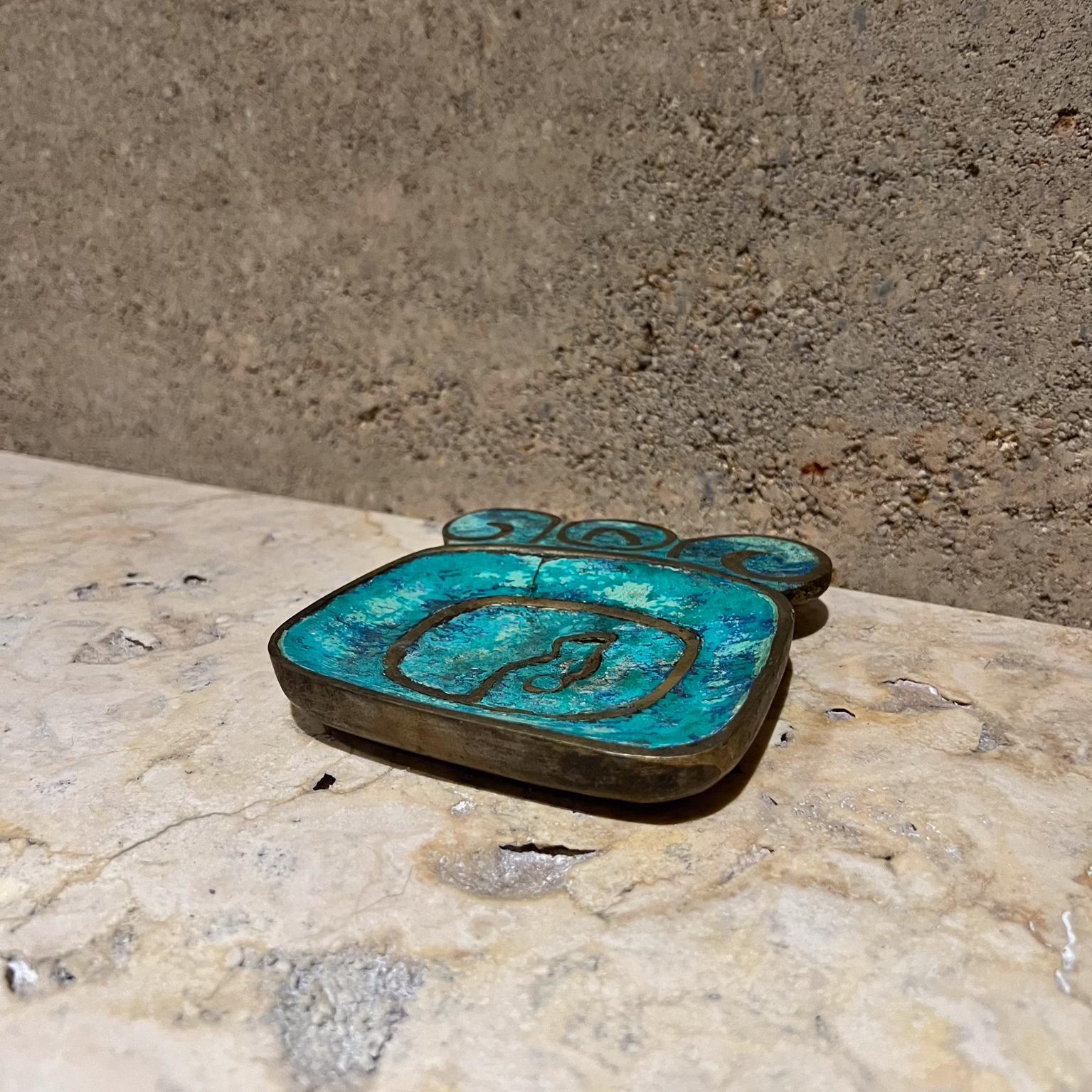 Mid-Century Modern 1950s Pepe Mendoza Ashtray Malachite & Brass Mexican Modernism