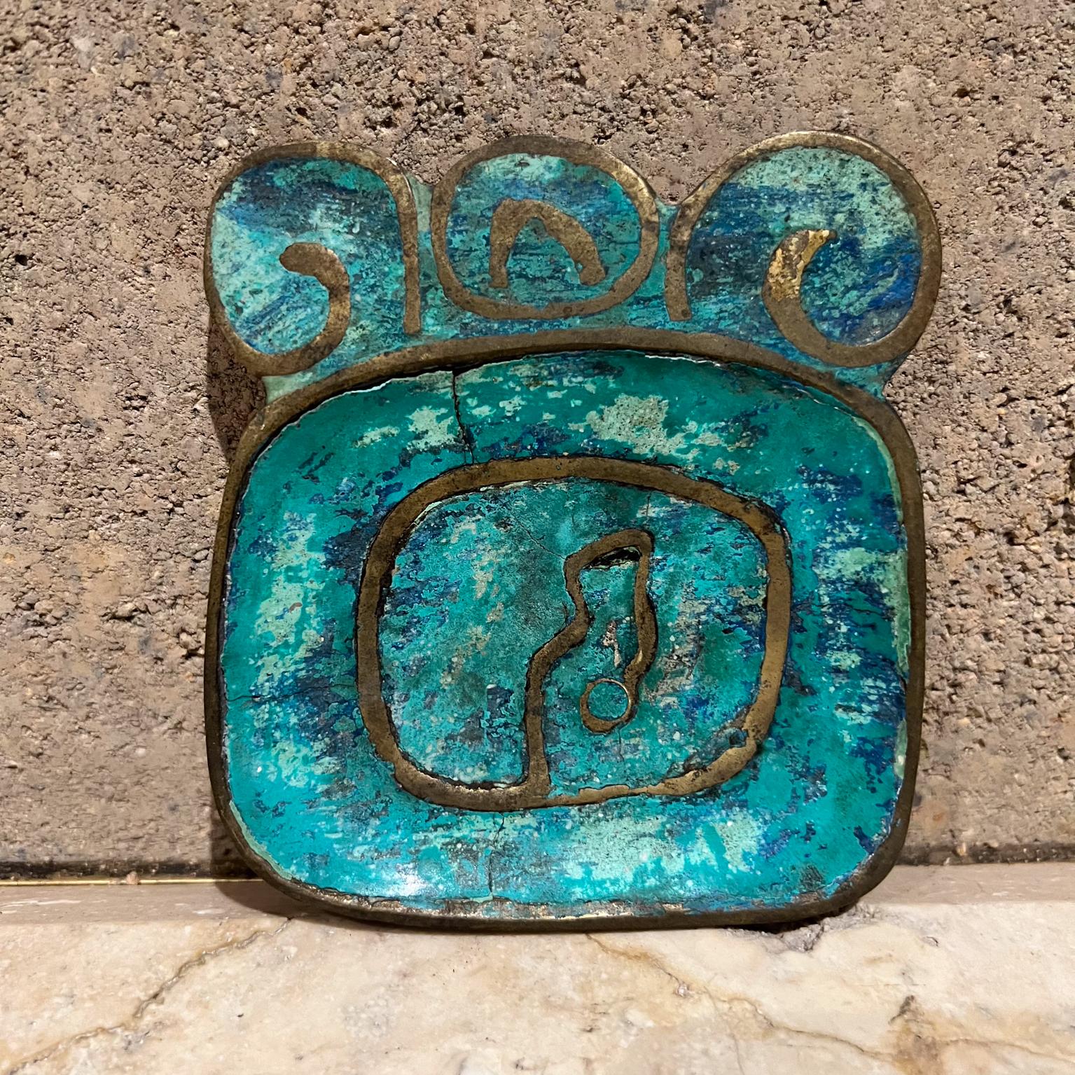 Mid-20th Century 1950s Pepe Mendoza Ashtray Malachite & Brass Mexican Modernism