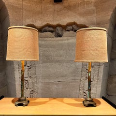 1950 Pepe Mendoza - Lampade da tavolo in bronzo, finto bambù, Messico