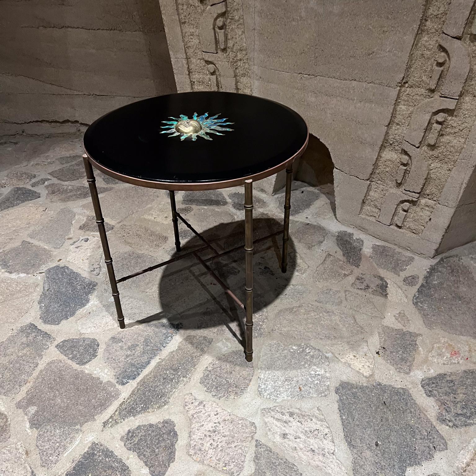 1950s Pepe Mendoza Faux Bamboo Brass Side Table Mexico City For Sale 1