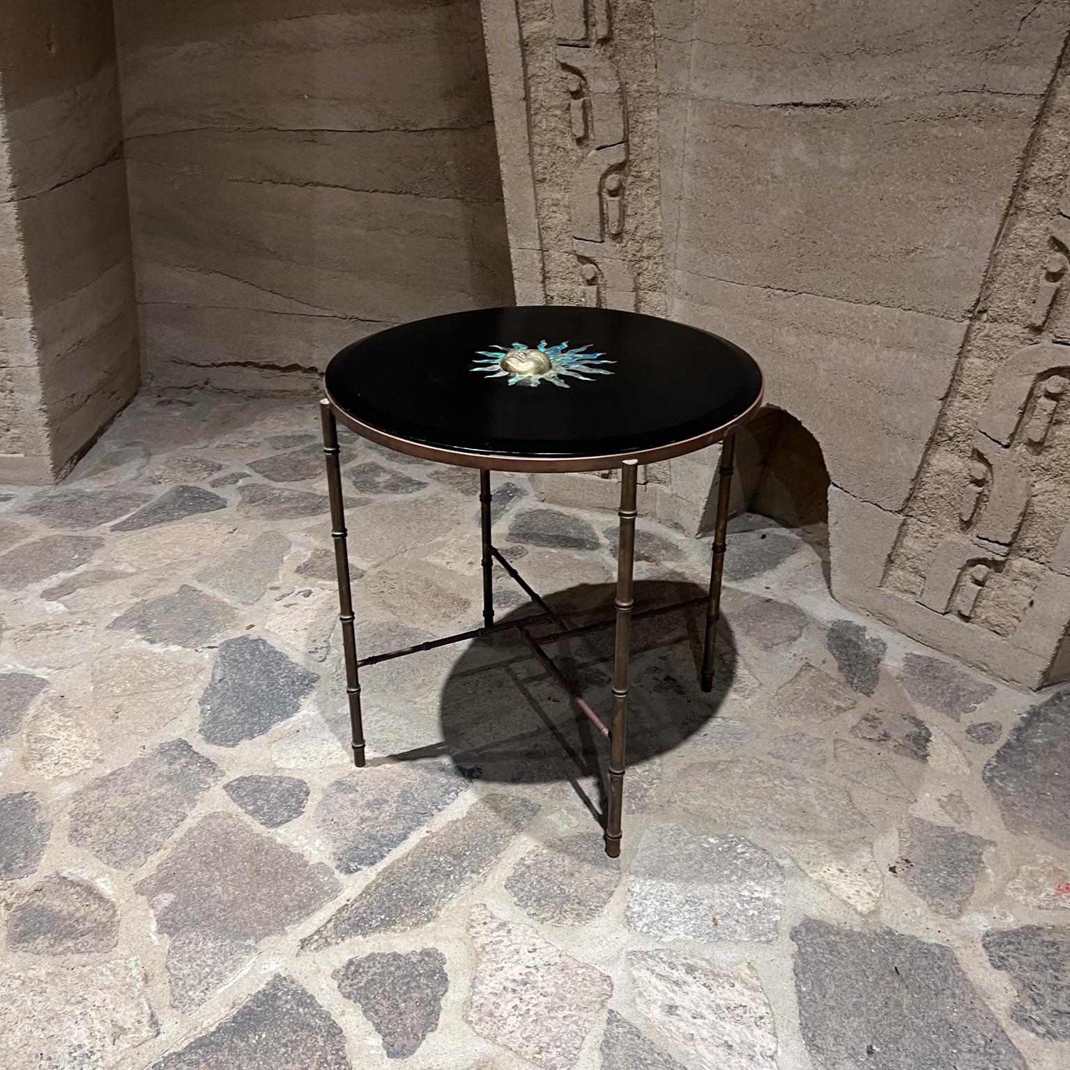 1950s Pepe Mendoza Faux Bamboo Brass Side Table Mexico City For Sale 2