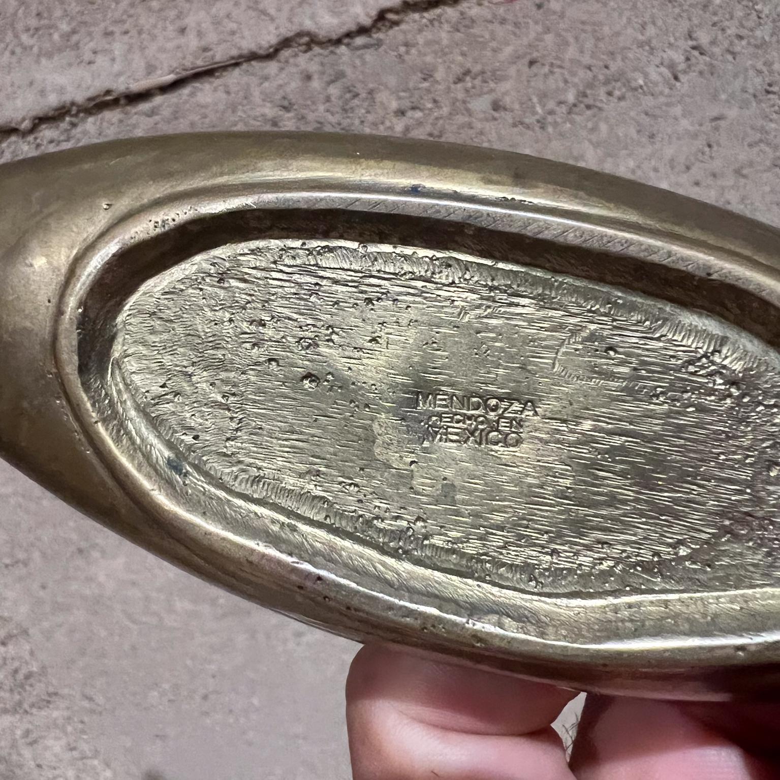 20th Century 1950s Pepe Mendoza Fish Ashtray Malachite Brass