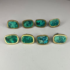 1950s Pepe Mendoza Rare Set Eight Pull Knobs Malachite Brass Mexico