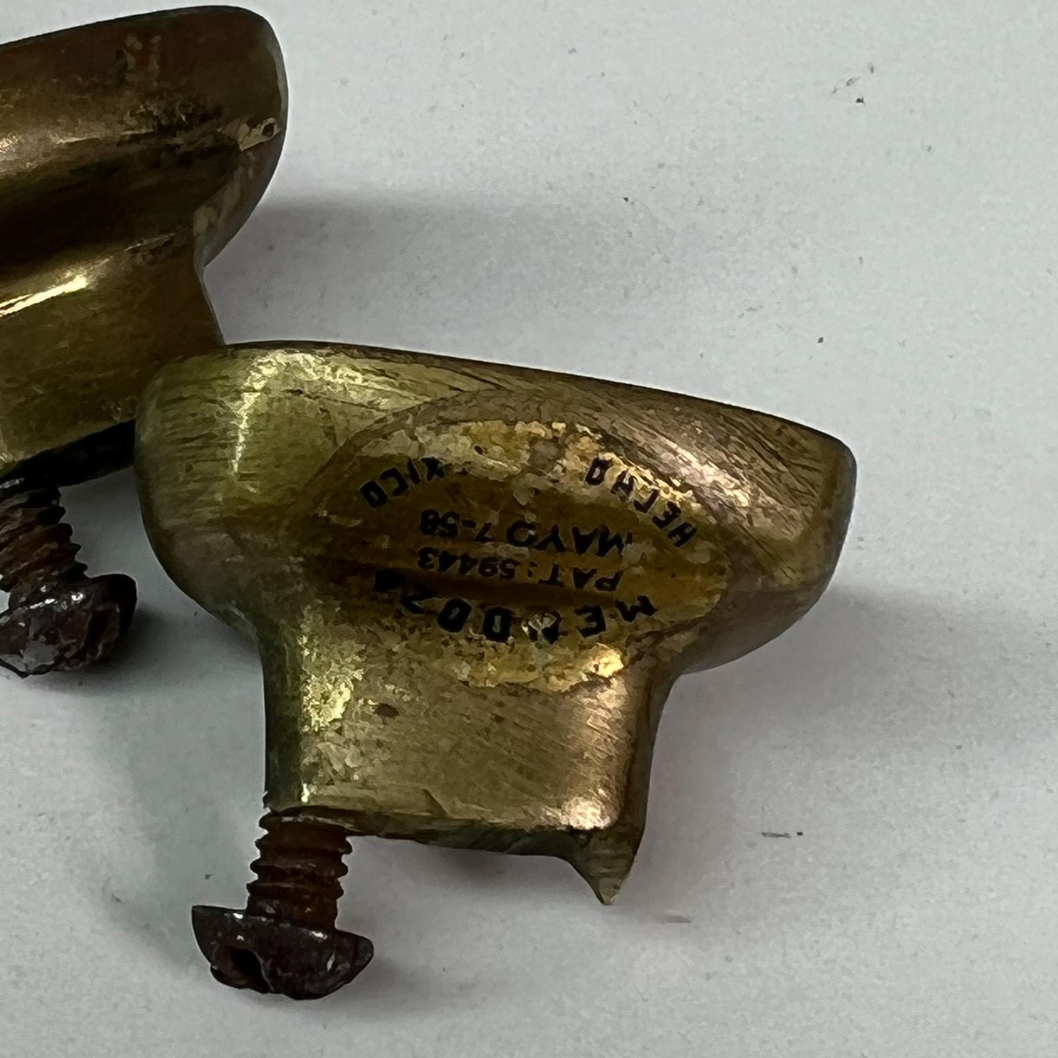 1950s Pepe Mendoza Rare Set Eight Pull Knobs Malachite Brass Mexico 2