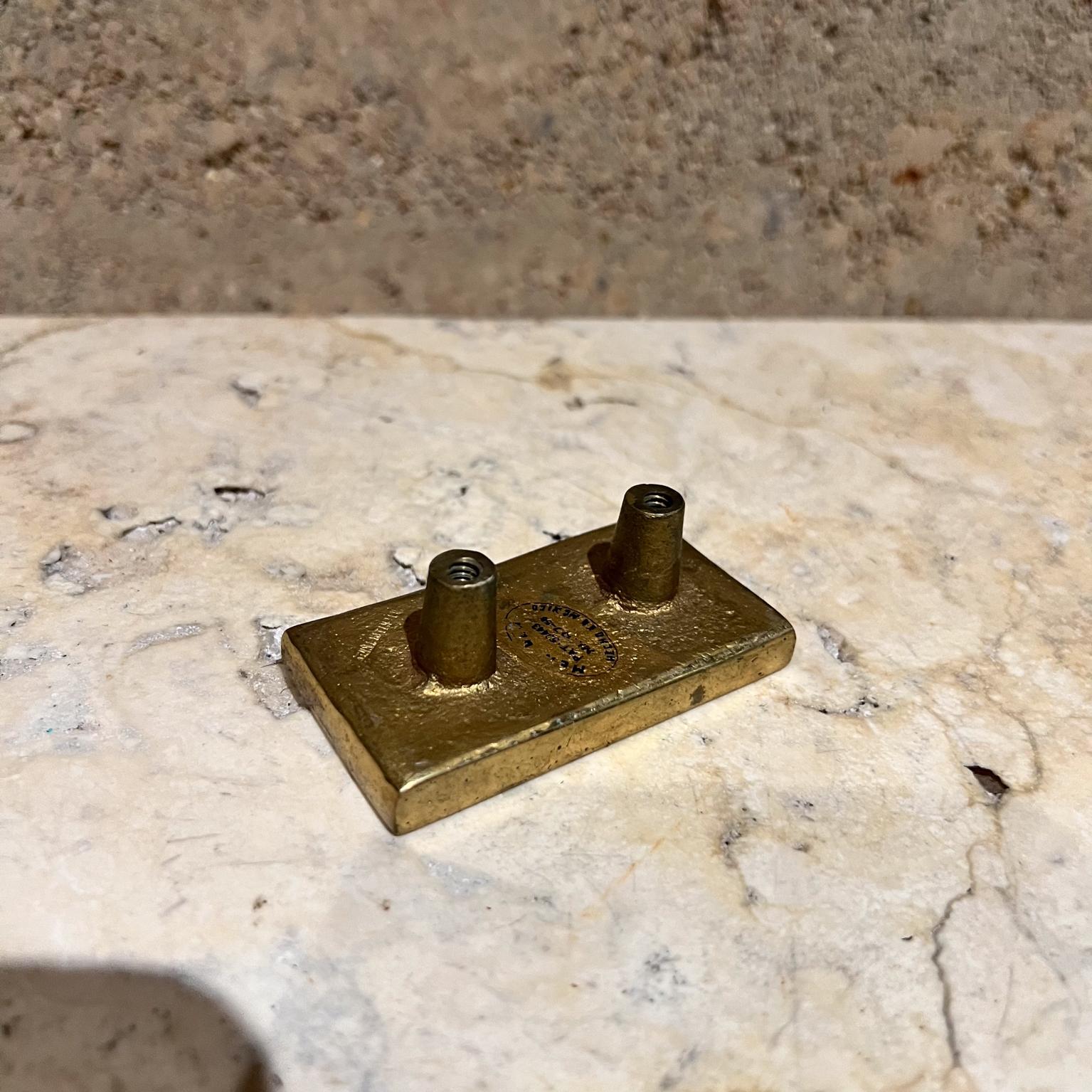 Mid-20th Century 1950s Pepe Mendoza Rectangular Mayan Small Pull Malachite Brass
