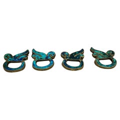 1950s Pepe Mendoza Sculptural Set 4 Pull Handles Mayan Revival