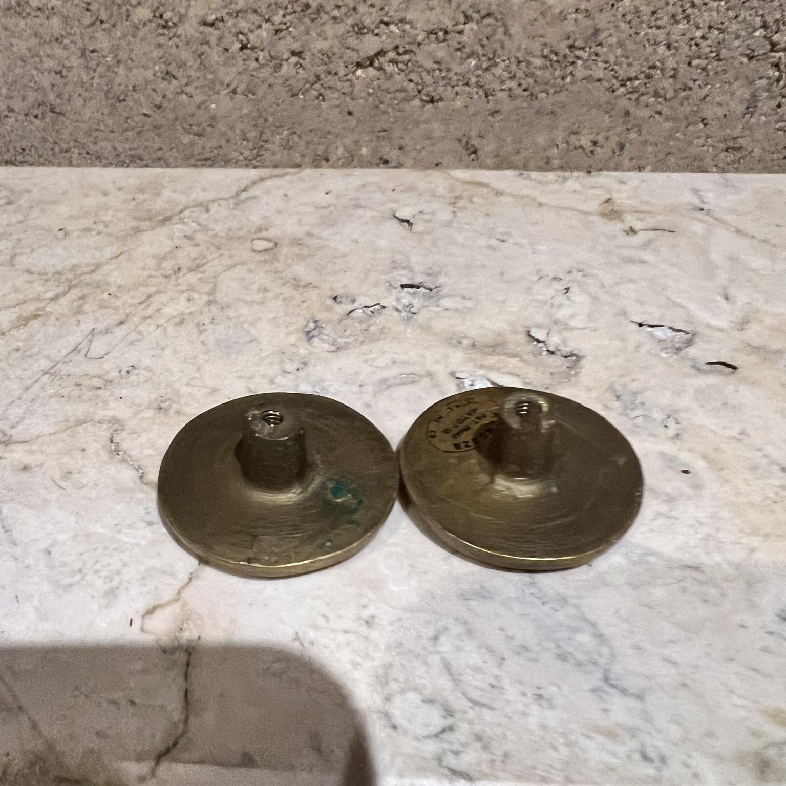 Milieu du XXe siècle 1950s Pepe Mendoza Set Two Round Pull Knobs Mayan  Malachite Revival Mexique en vente