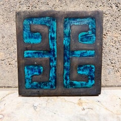 1950s Pepe Mendoza Square Door Pull Handle Malachite Brass