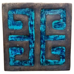 Tirador de puerta cuadrado Pepe Mendoza de los años 50 Latón malaquita