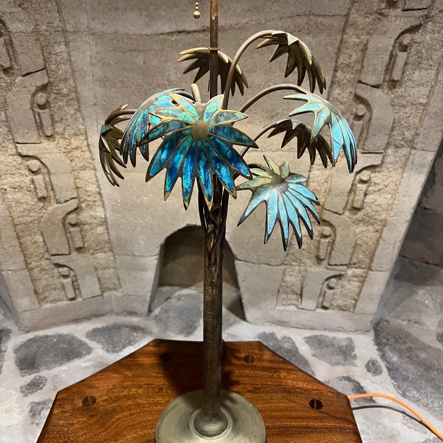 1950 Pepe Mendoza Lampada da Tavolo Albero di Palma Bronzo Malachite Messico In condizioni buone in vendita a Chula Vista, CA