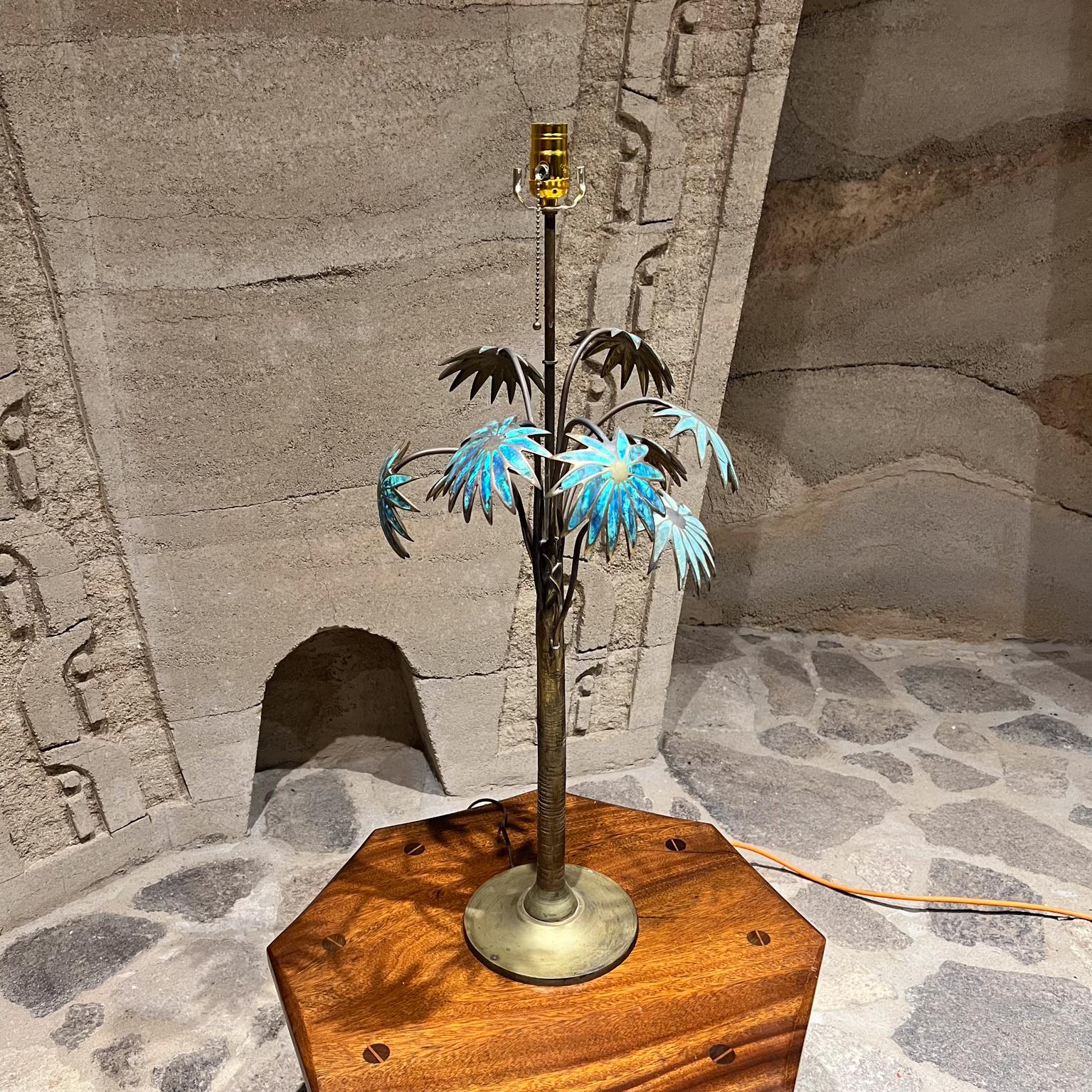 1950 Pepe Mendoza Lampada da Tavolo Albero di Palma Bronzo Malachite Messico in vendita 2