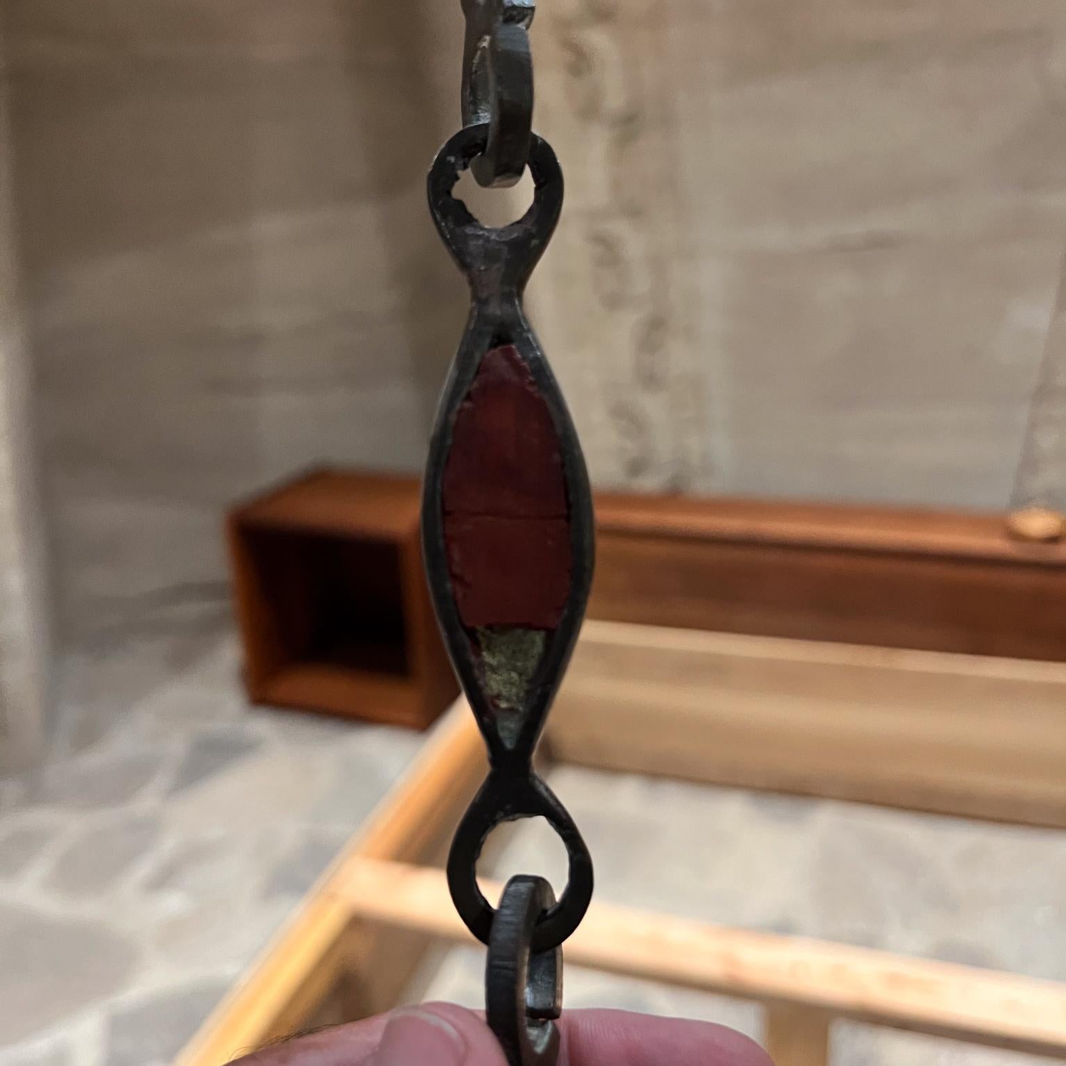 Mexican 1950s Pepe Mendoza Patinated Brass Lamp Chain Mexico For Sale