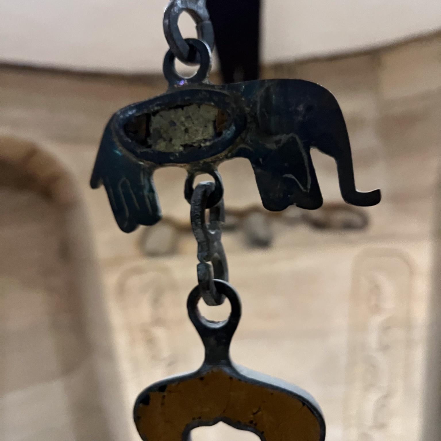 1950s Pepe Mendoza Patinated Brass Lamp Chain Mexico For Sale 2