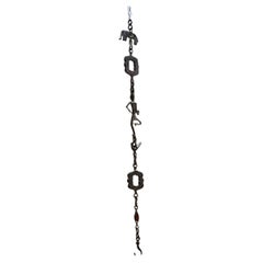 1950s Pepe Mendoza Patinated Brass Lamp Chain Mexico