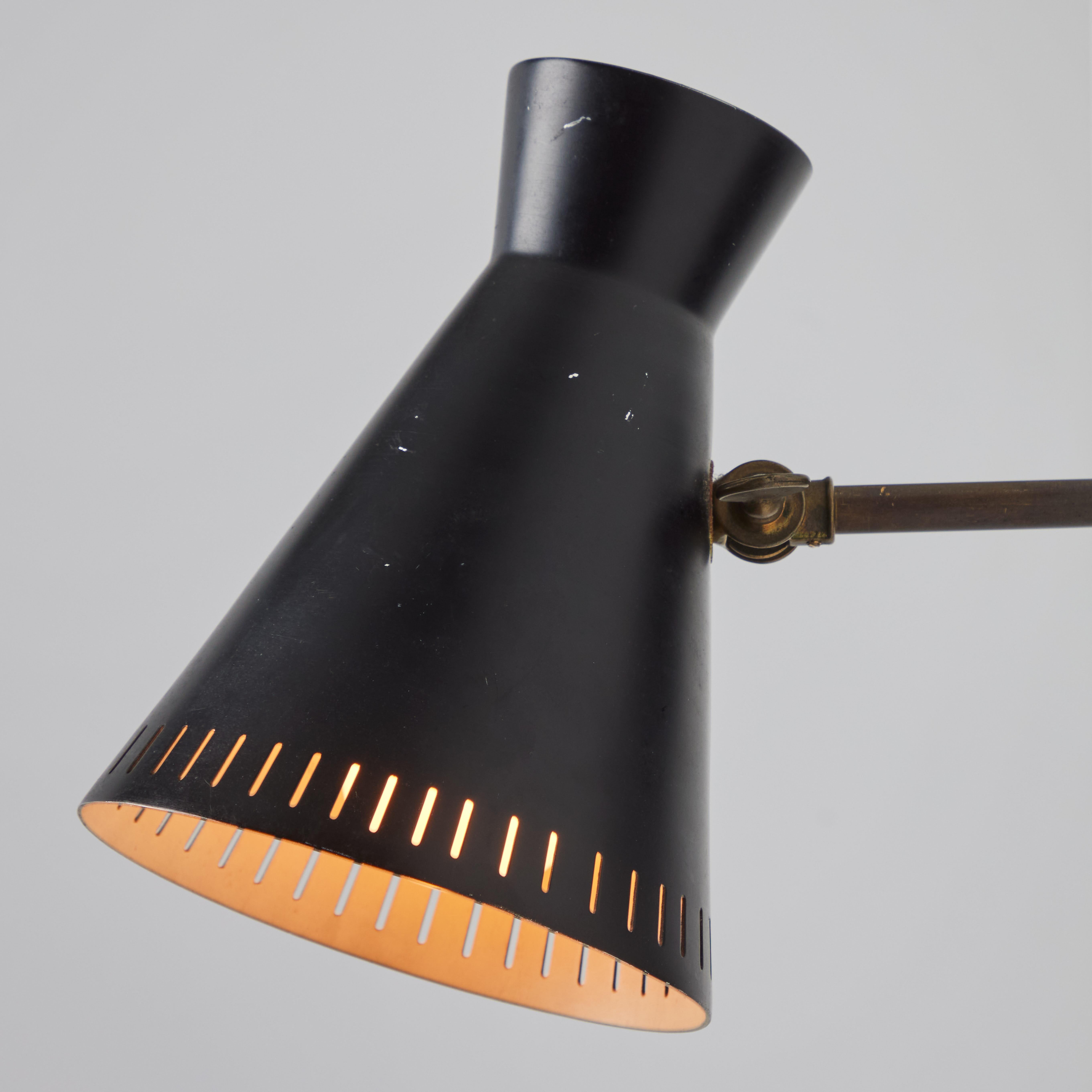 1950s Perforated Black Metal Diabolo Wall Lamp Attributed to Mauri Almari For Sale 9