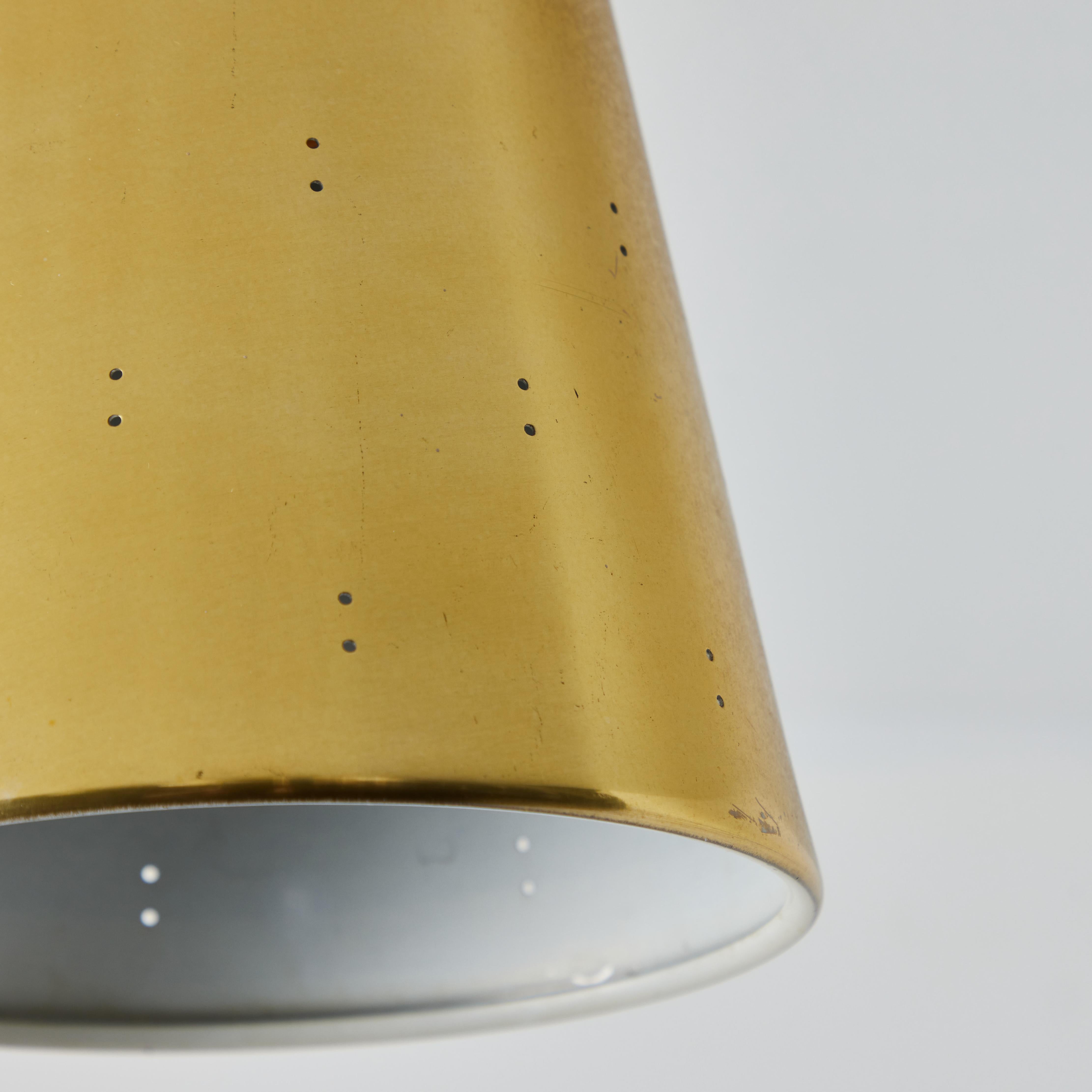 Scandinavian Modern 1950s Perforated Brass Ceiling Lamp Attributed to Paavo Tynell