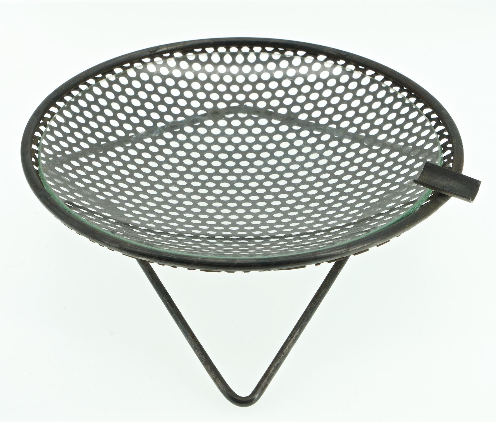 Steel 1950s Perforated Metal Atomic Dish Ashtray Nº S30 by Richard Galef Ravenware For Sale