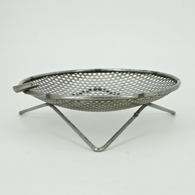 1950s Perforated Metal Atomic Space Age Ashtray by Richard Galef for