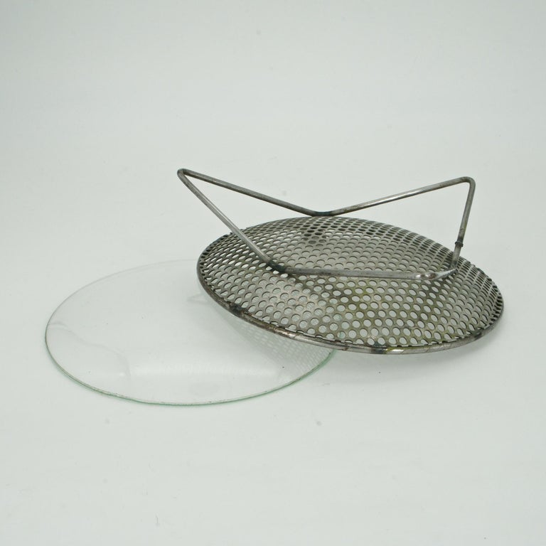 1950s Perforated Metal Atomic Space Age Ashtray by Richard Galef for