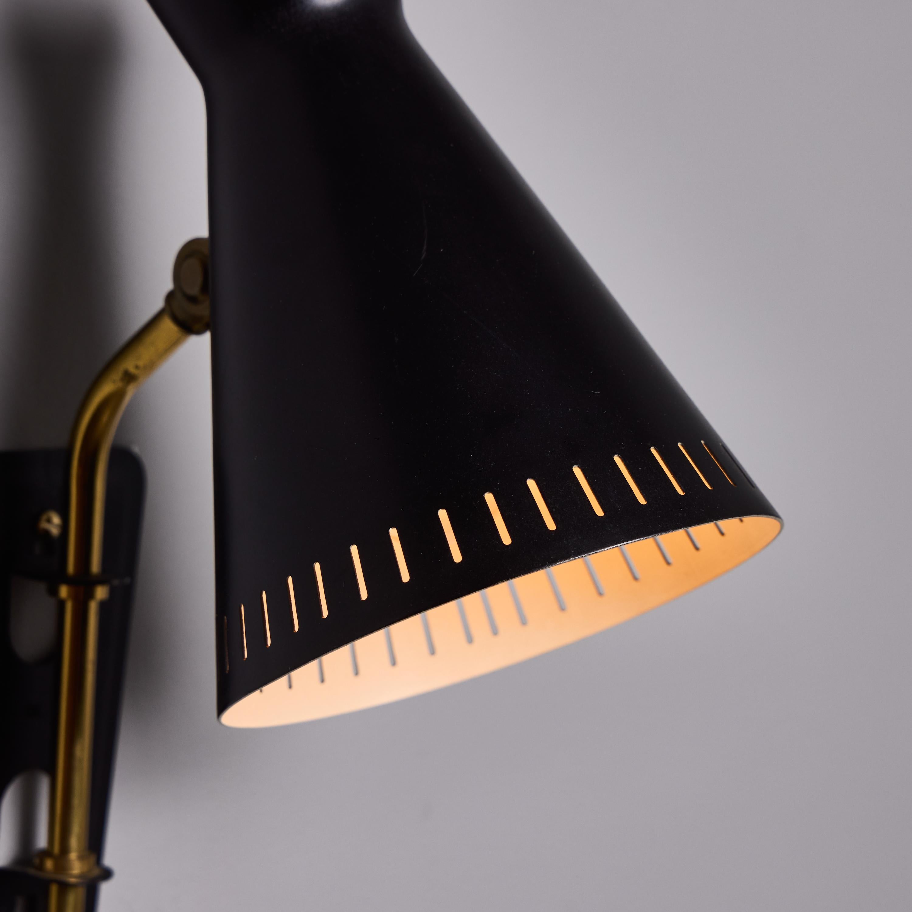 Finlandais 1950s Perforated Metal Diabolo Plug-In Wall Lamp Attributed to Mauri Almari en vente